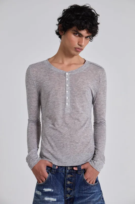 Grey Marl Haze Long Sleeve Top sold by Jaded London