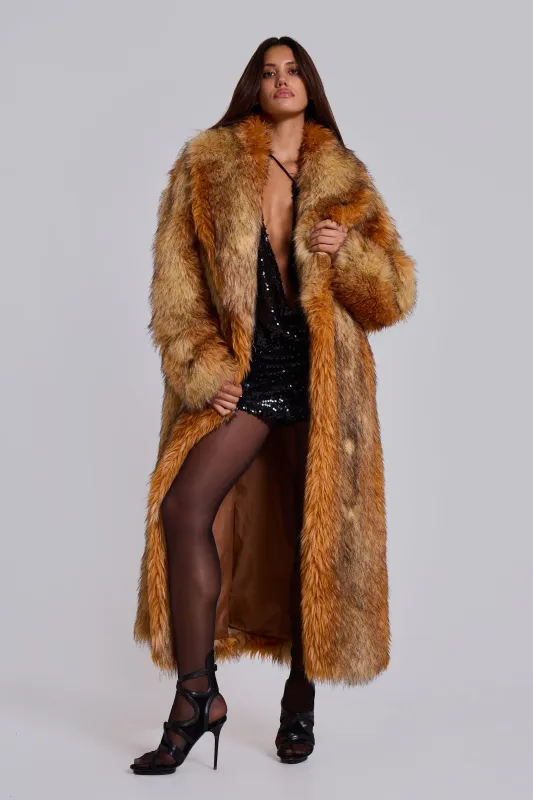 Xylia Faux Fur Maxi Coat sold by Jaded London