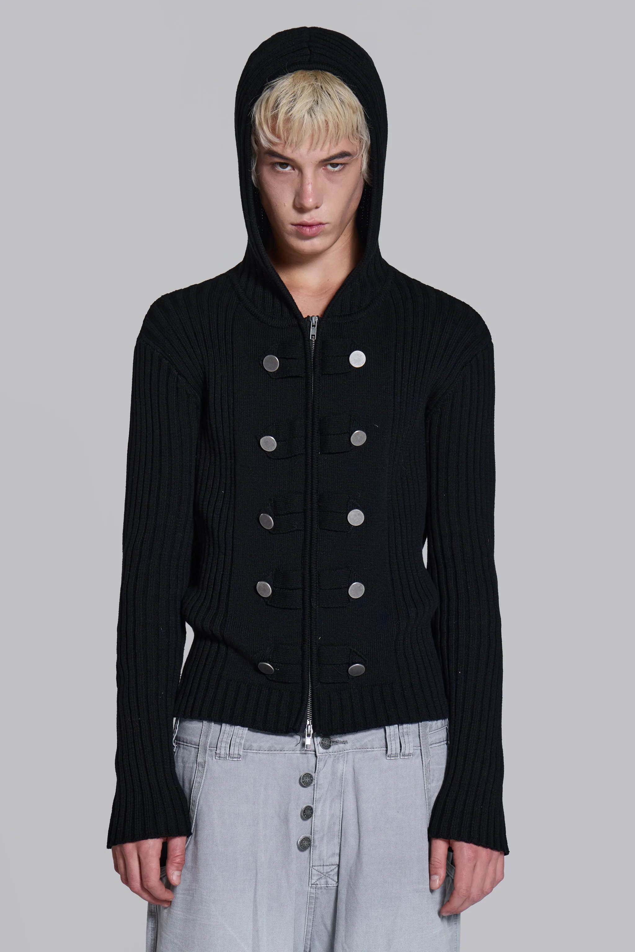 Hooded Military Knit Jumper sold by Jaded London product image thumbnail 5