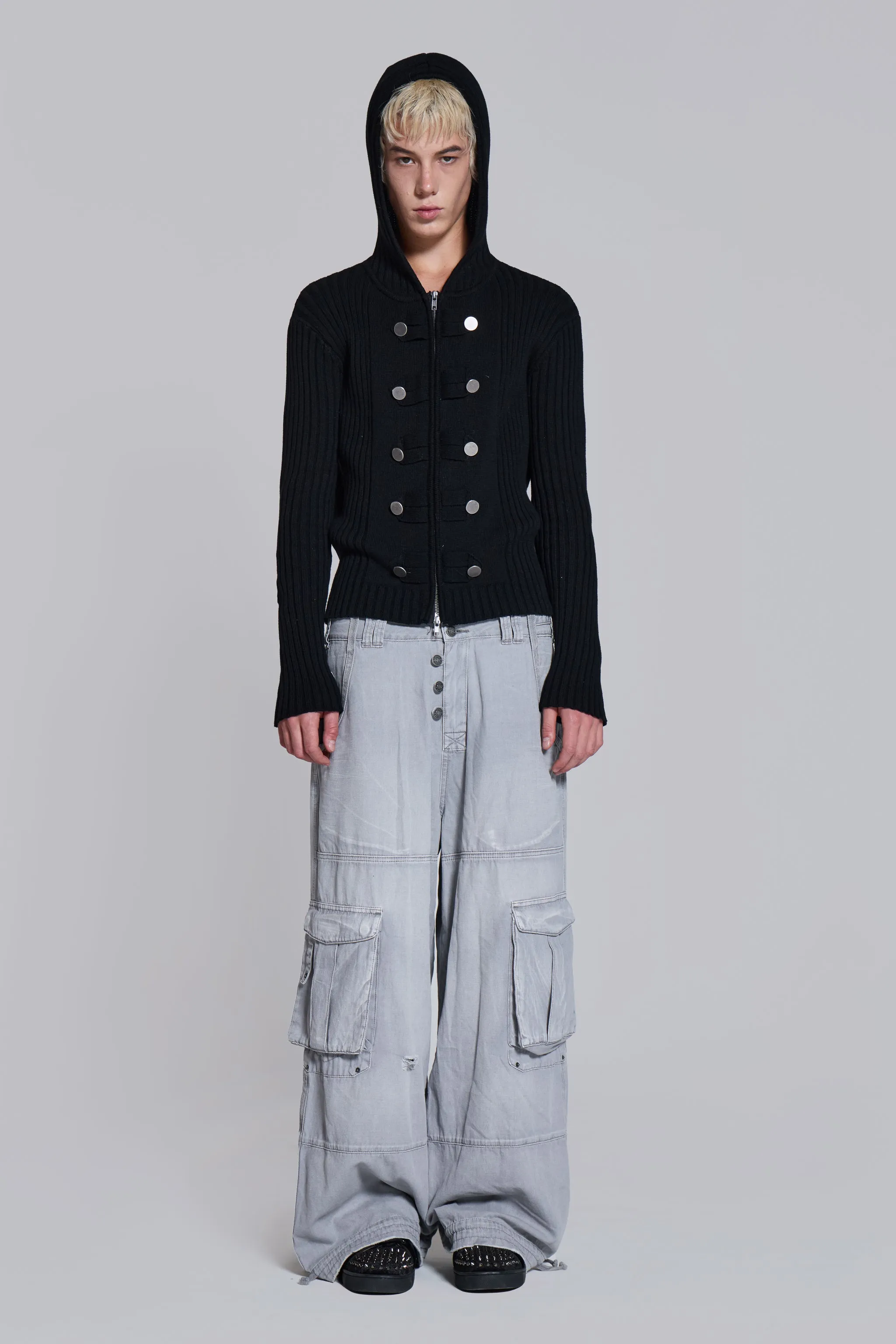 Hooded Military Knit Jumper sold by Jaded London product image thumbnail 3