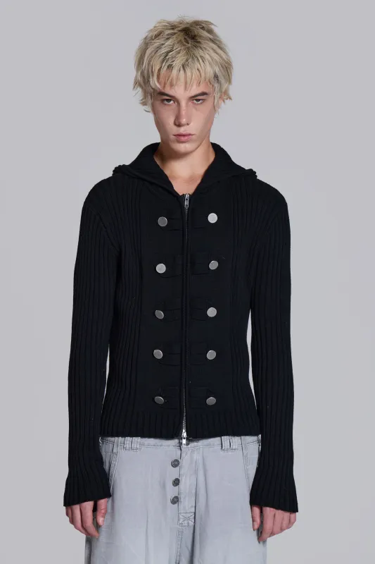 Hooded Military Knit Jumper sold by Jaded London