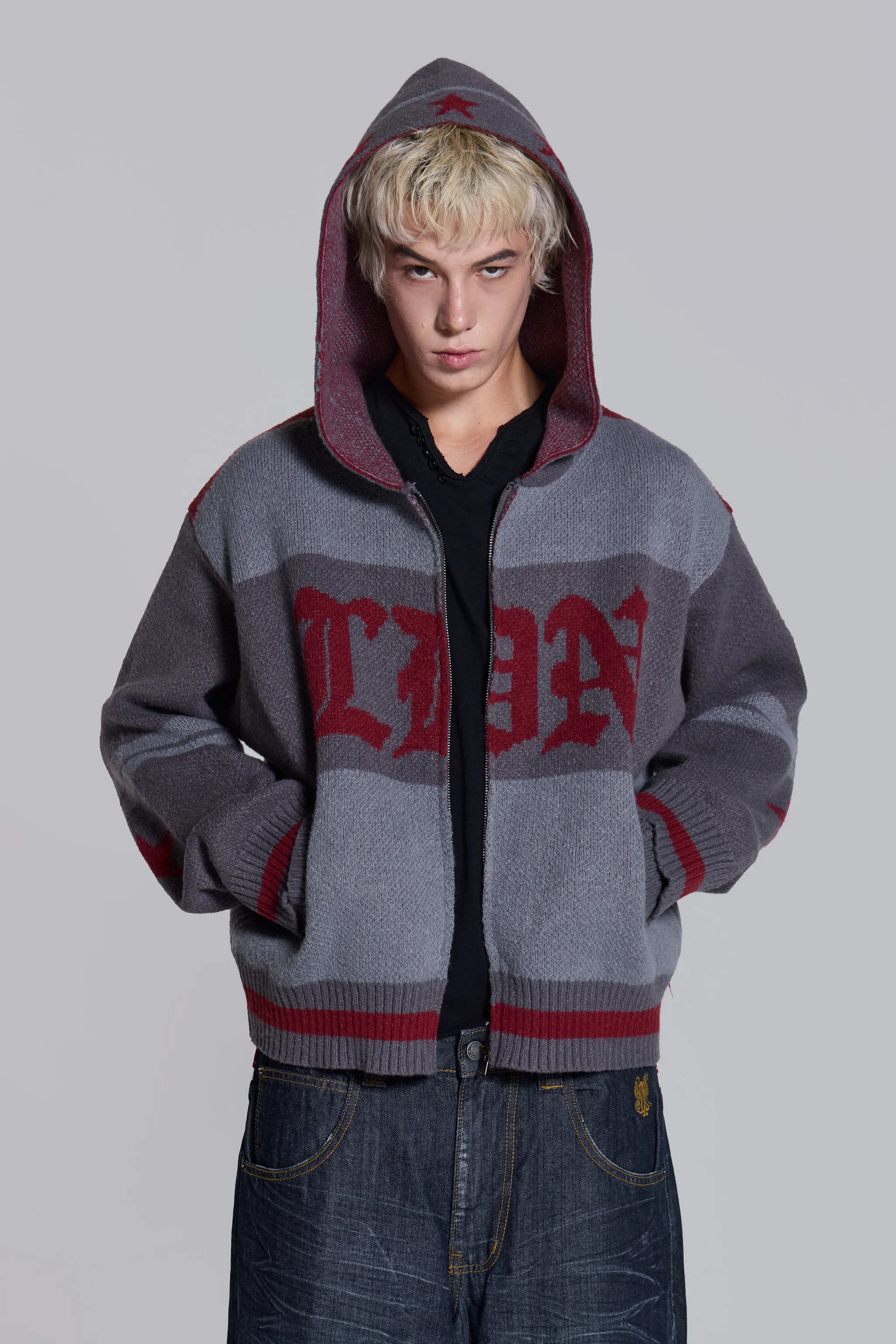 LDN Knitted Zip-Up Hoodie sold by Jaded London product image thumbnail 3