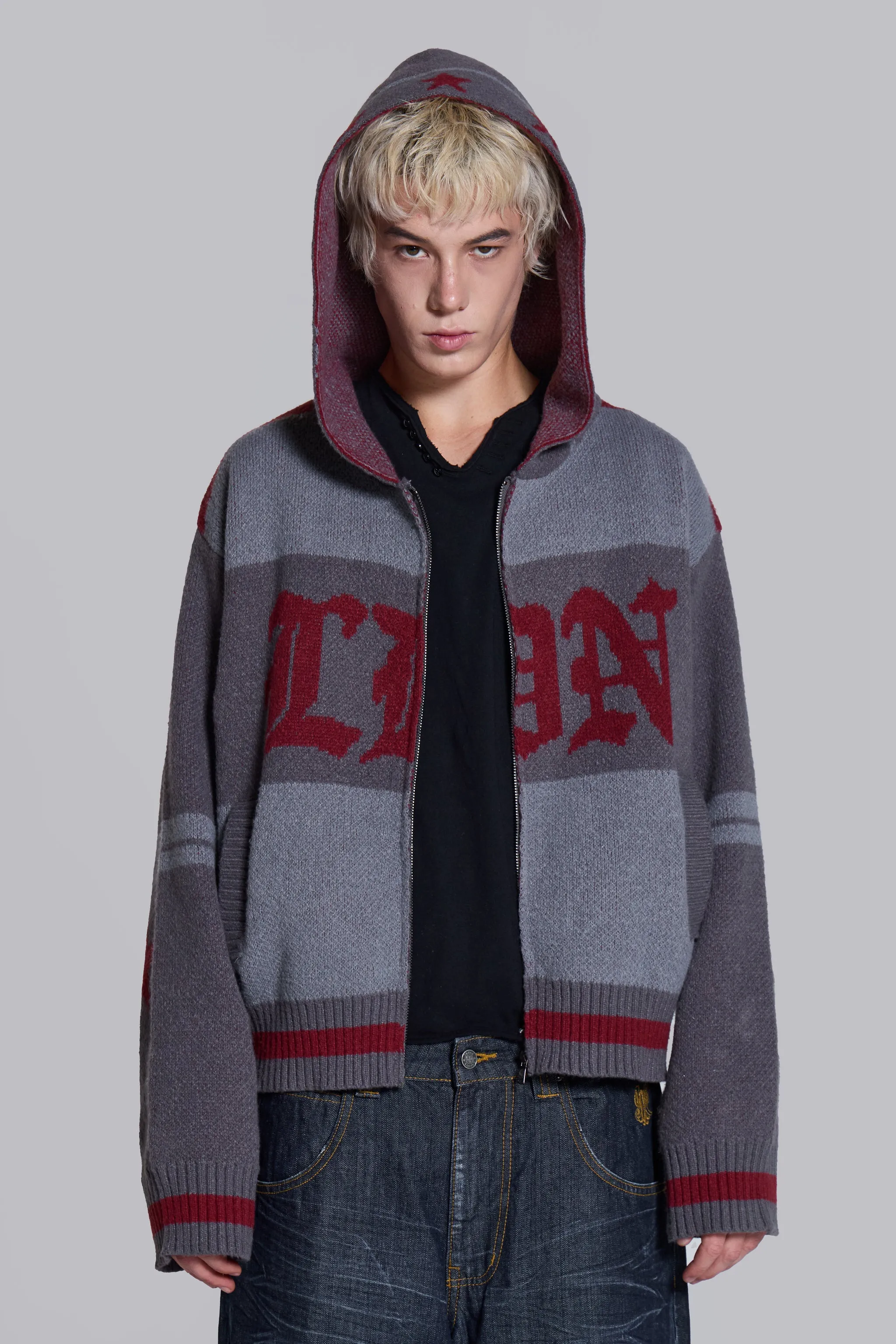 LDN Knitted Zip-Up Hoodie sold by Jaded London product image thumbnail 5