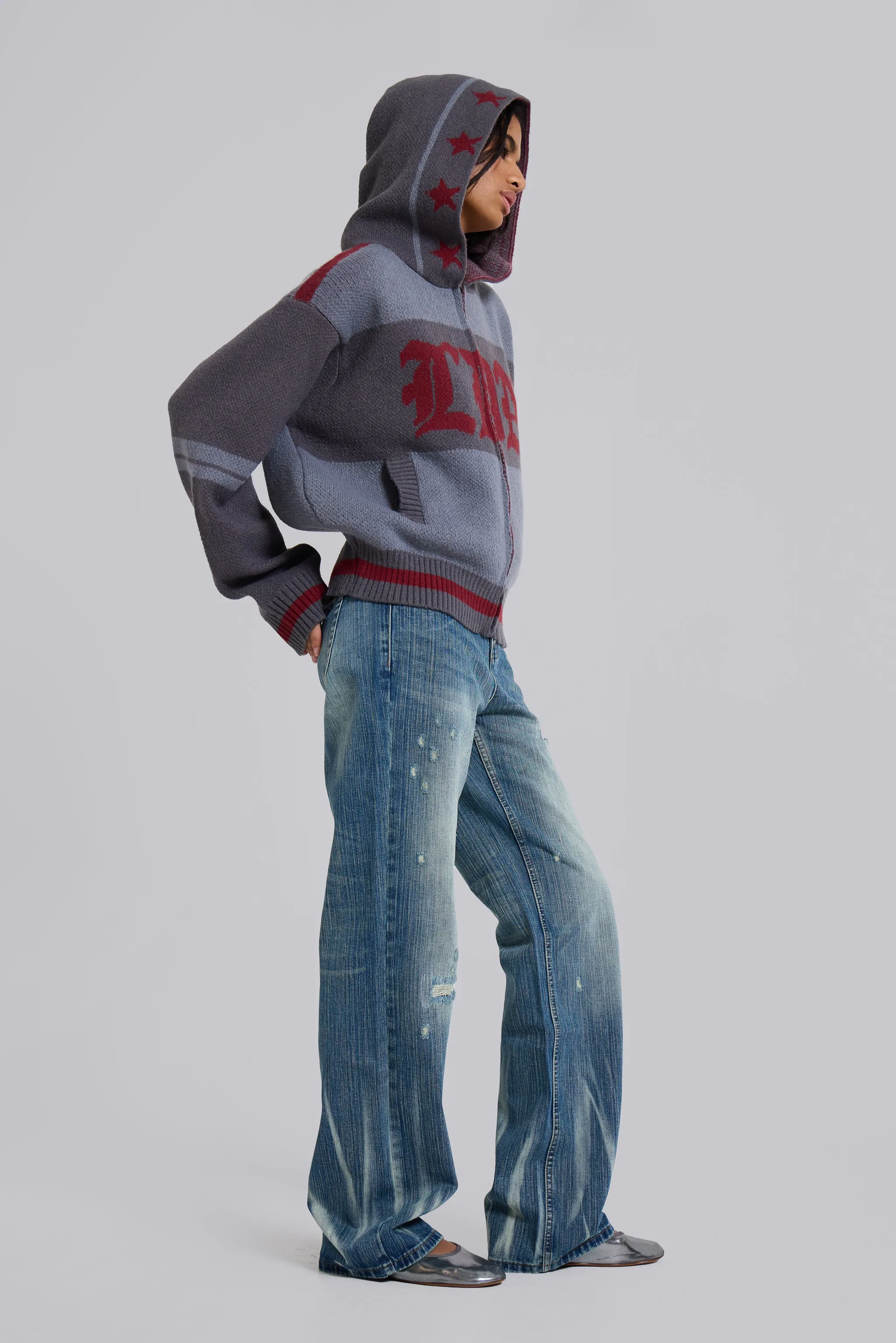 LDN Knitted Zip-Up Hoodie sold by Jaded London product image thumbnail 5