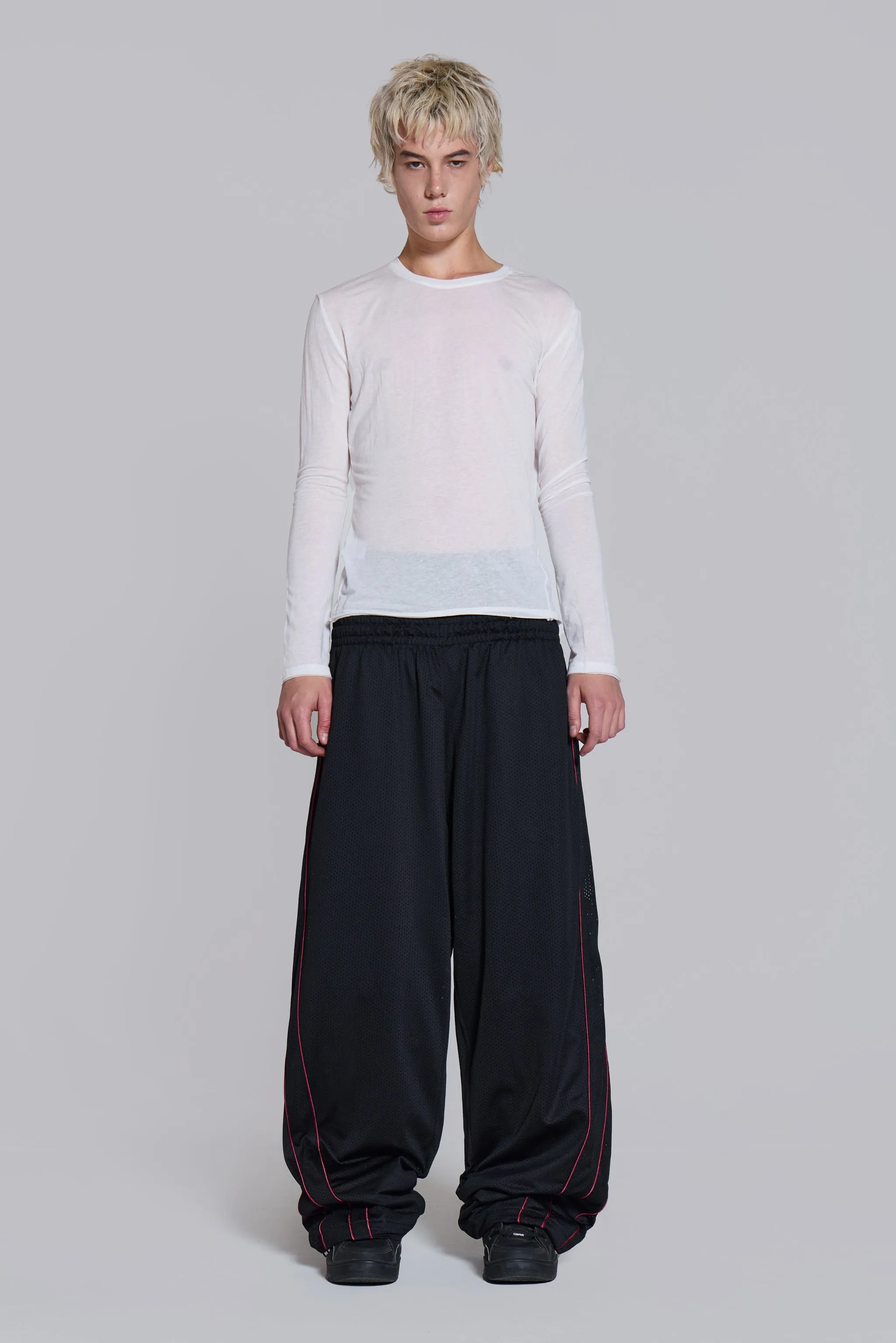 Black Mesh Vapor Tracksuit Bottoms sold by Jaded London product image thumbnail 3