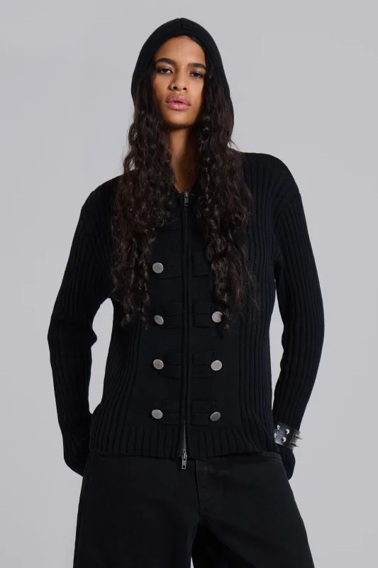 Hooded Military Knit Jumper sold by Jaded London