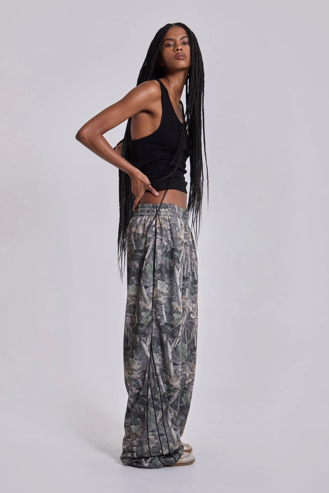 Forest Camo Mesh Vapor Tracksuit Bottoms sold by Jaded London product image thumbnail 2