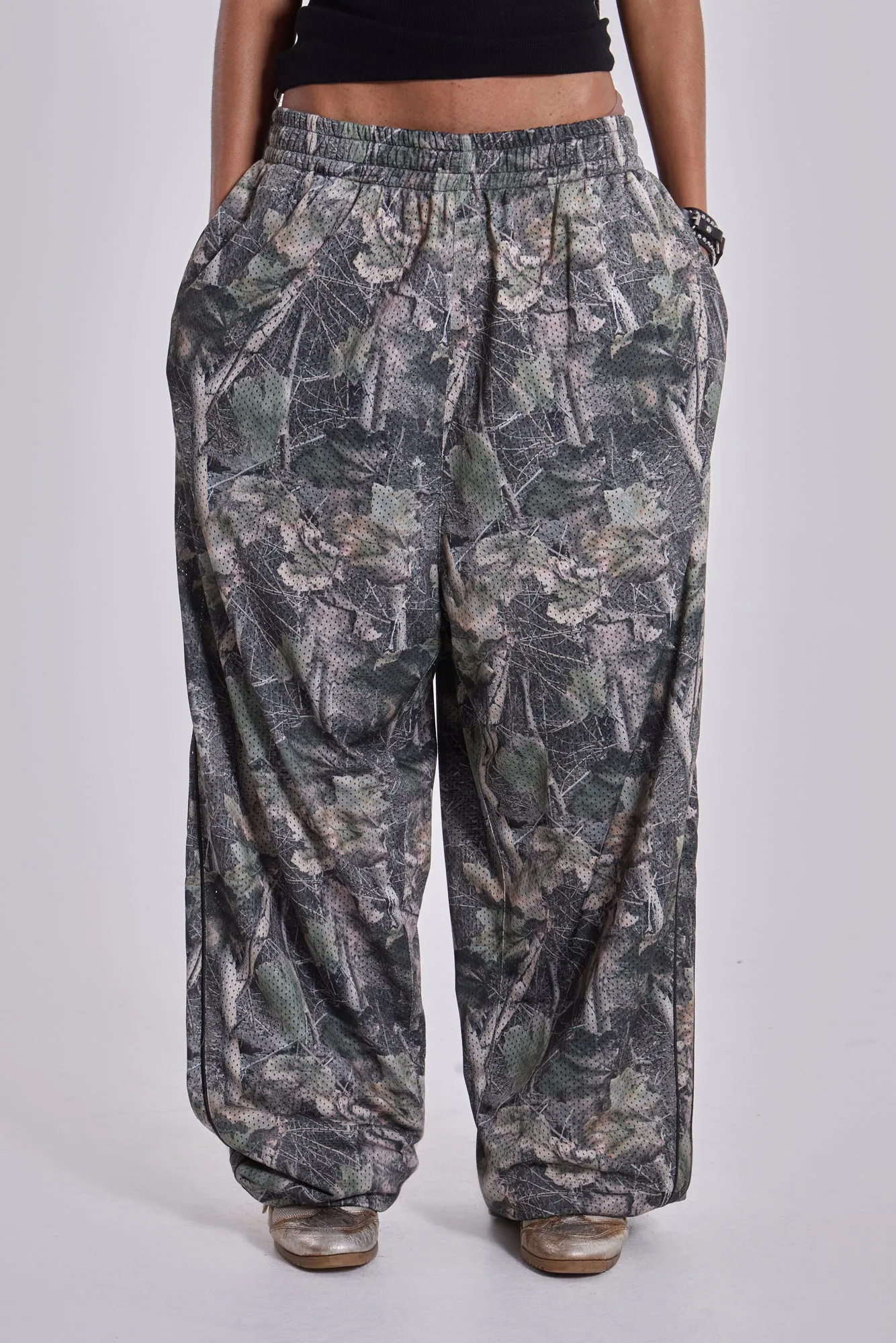Forest Camo Mesh Vapor Tracksuit Bottoms sold by Jaded London product image thumbnail 3