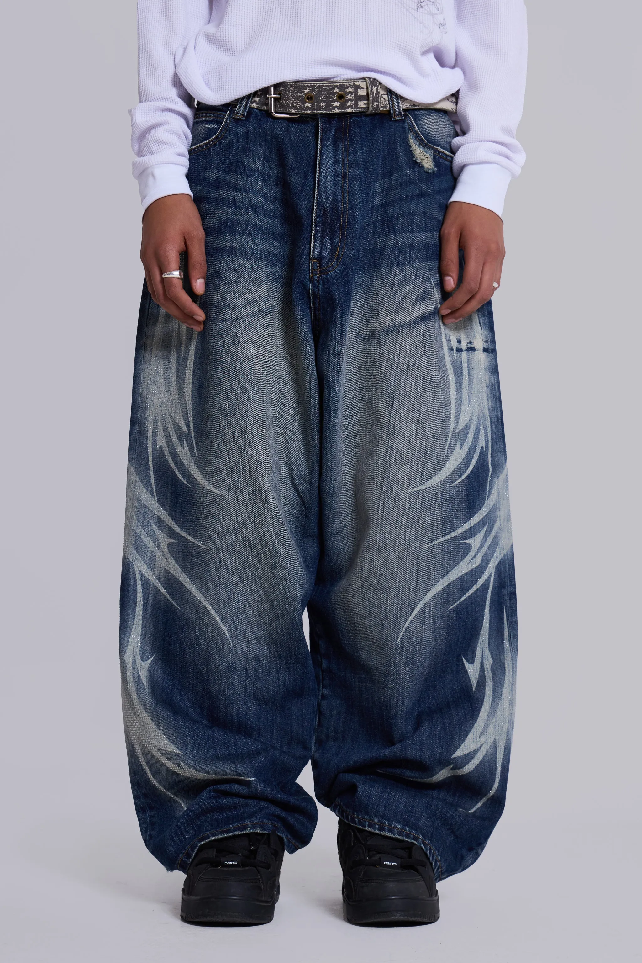 Blue Jewel Blade XL Colossus Jeans sold by Jaded London