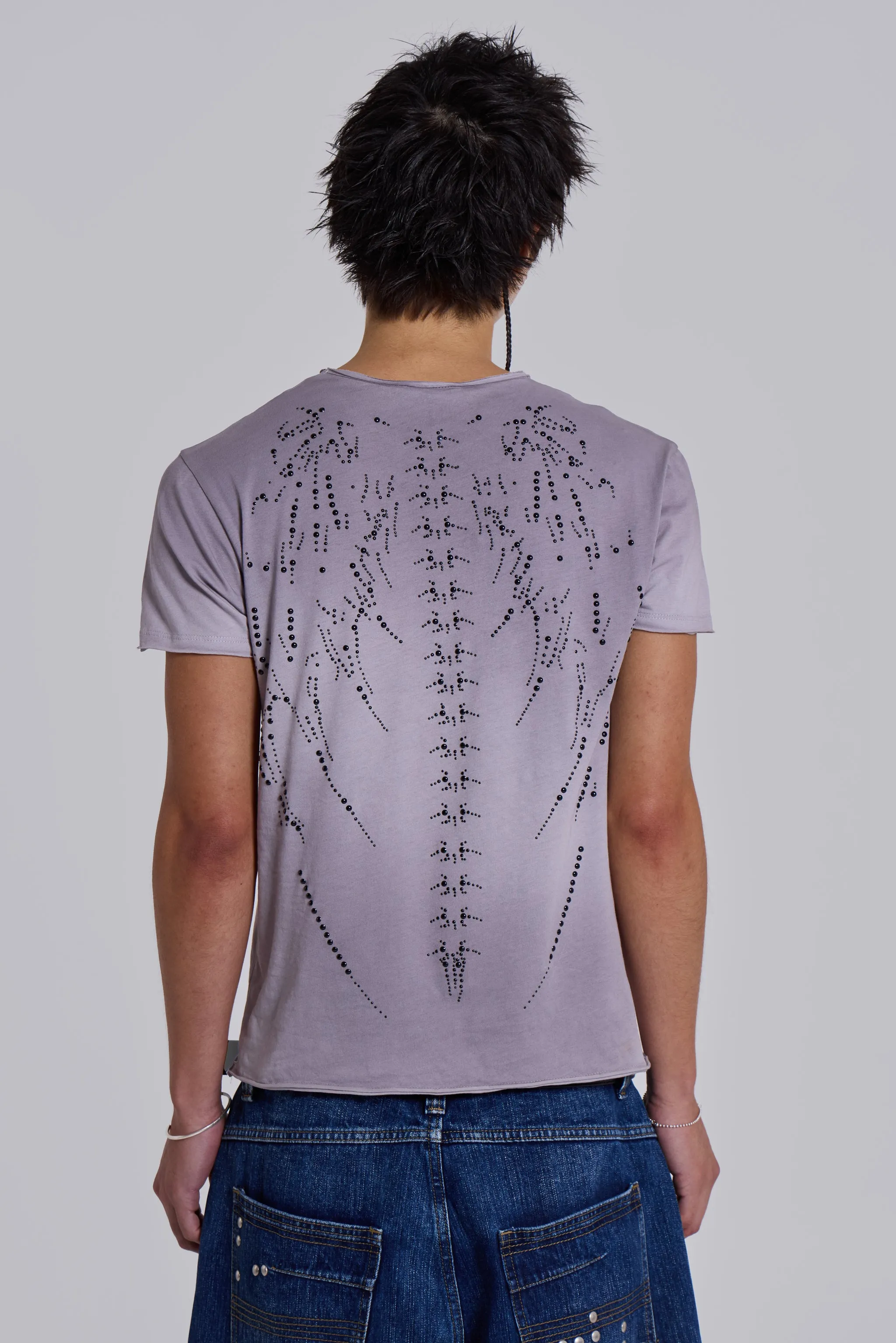 Backbone Studded T-Shirt sold by Jaded London