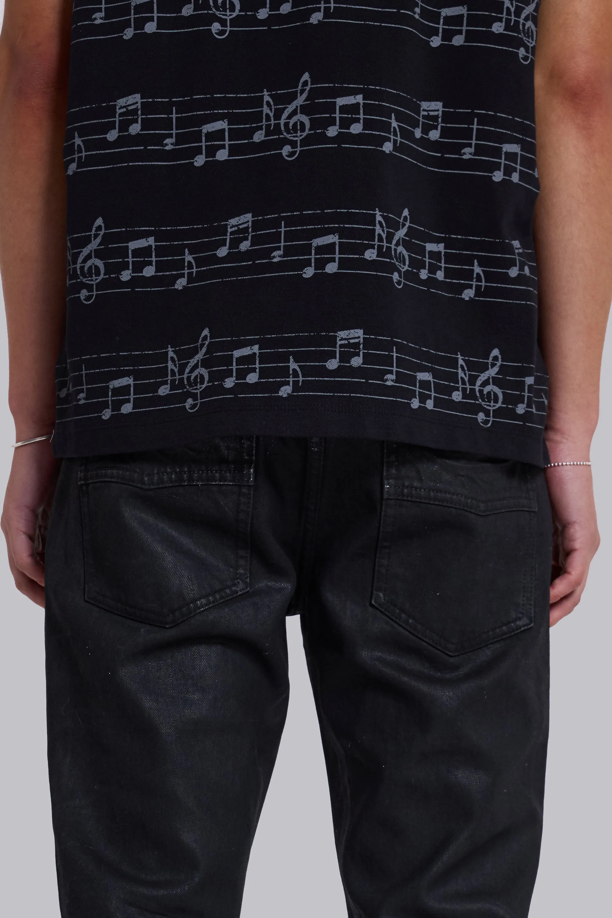 Black Riff Polo Shirt sold by Jaded London product image thumbnail 5