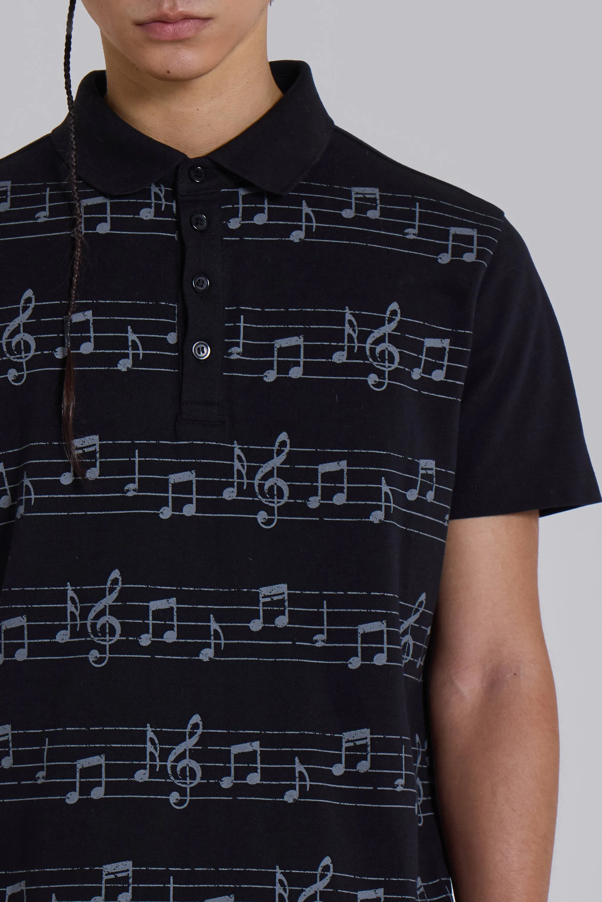 Black Riff Polo Shirt sold by Jaded London product image thumbnail 3