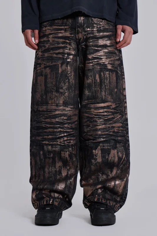 Gold Coated Colossus Jeans sold by Jaded London