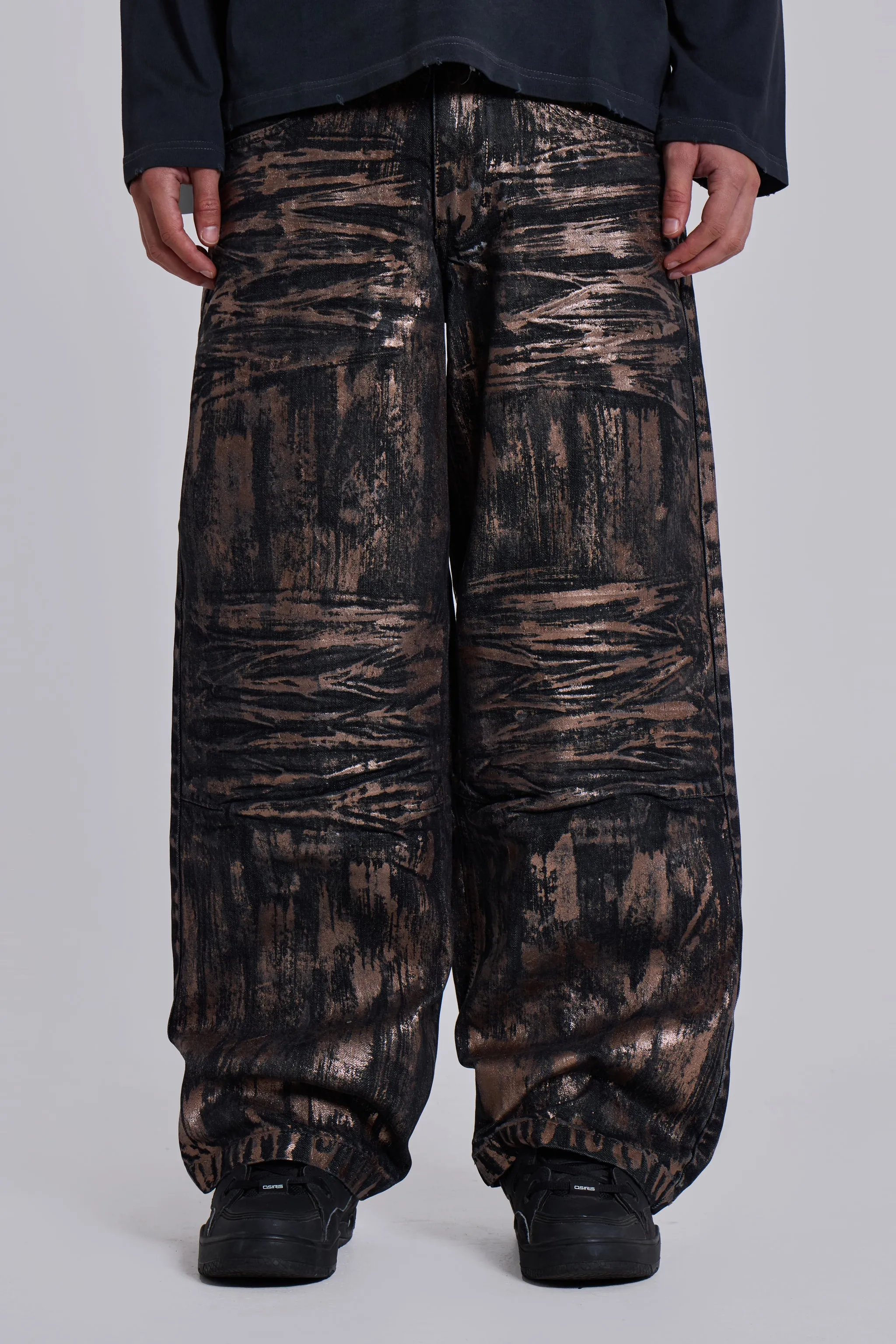 Gold Coated Colossus Jeans sold by Jaded London