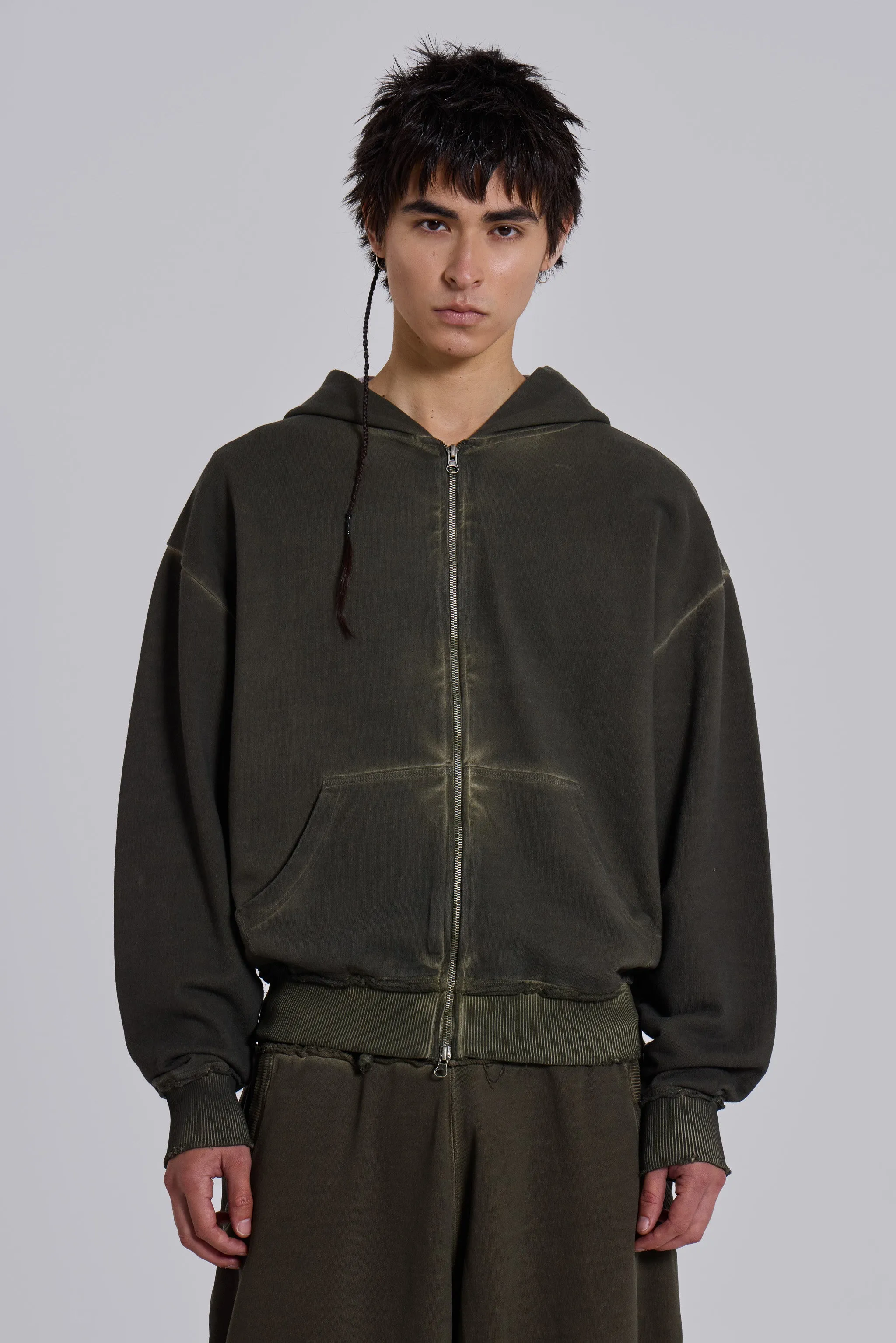 Khaki Oversized Monster Hoodie sold by Jaded London