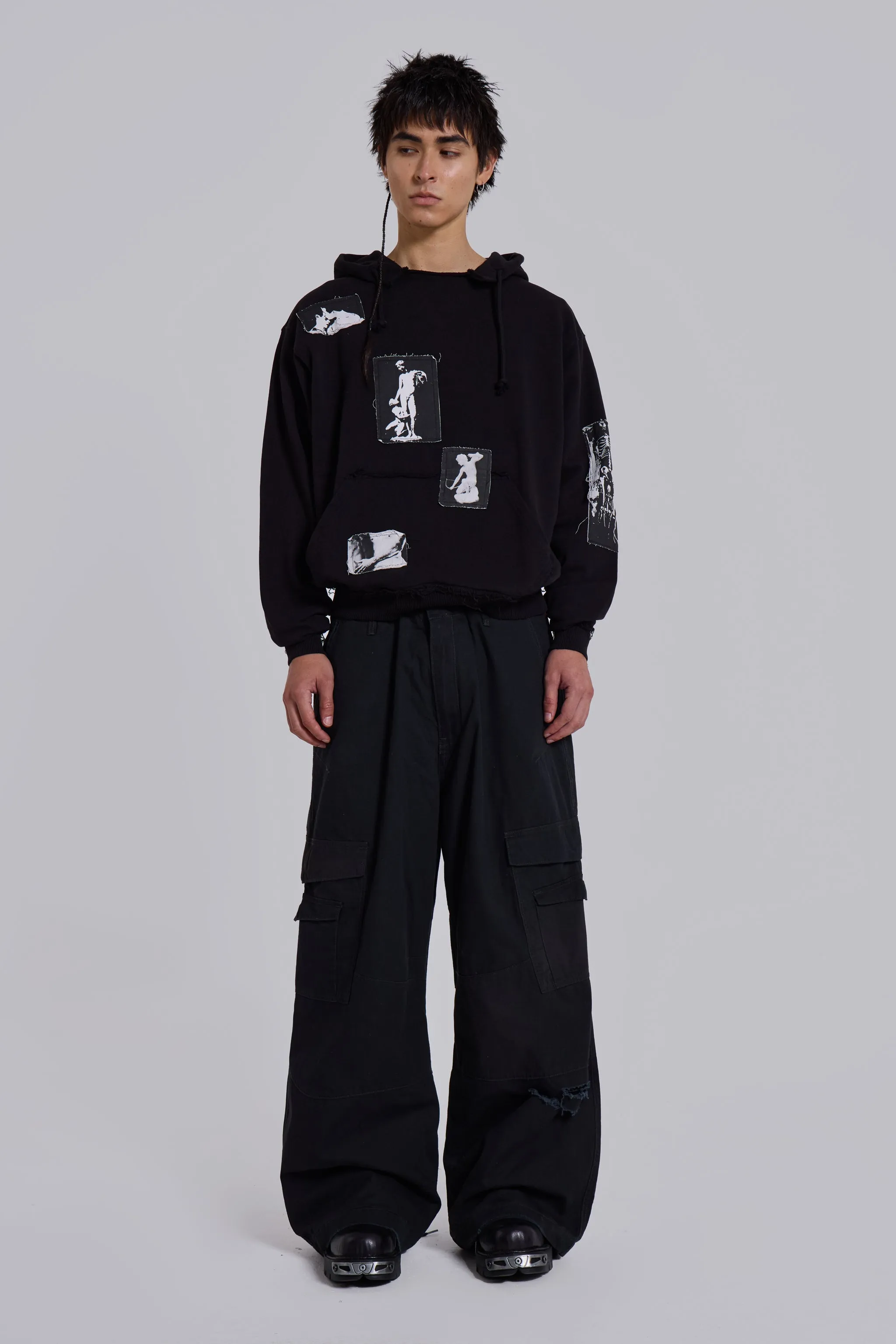 Black Devoted Patch Hoodie sold by Jaded London product image thumbnail 2