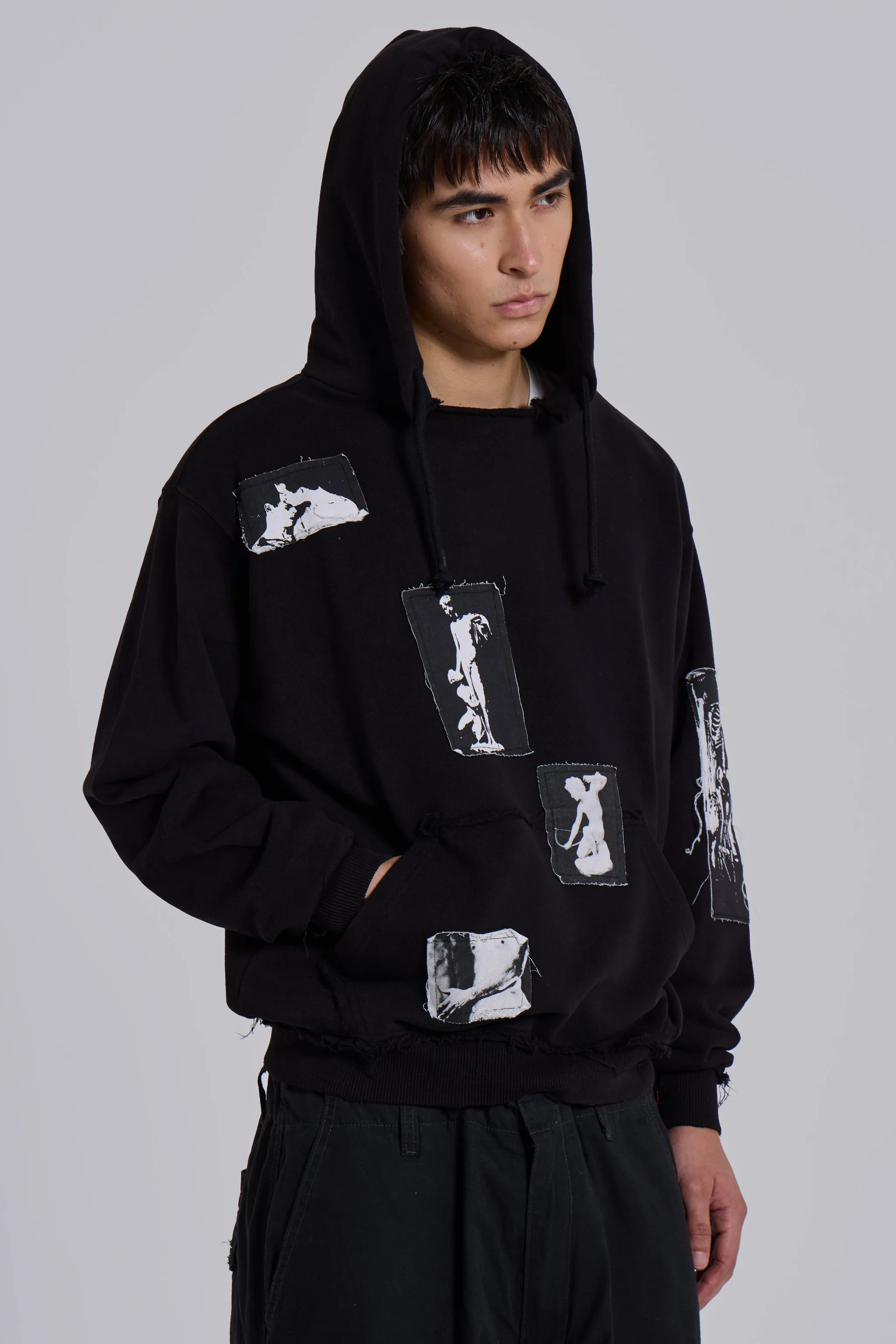Black Devoted Patch Hoodie sold by Jaded London product image thumbnail 3
