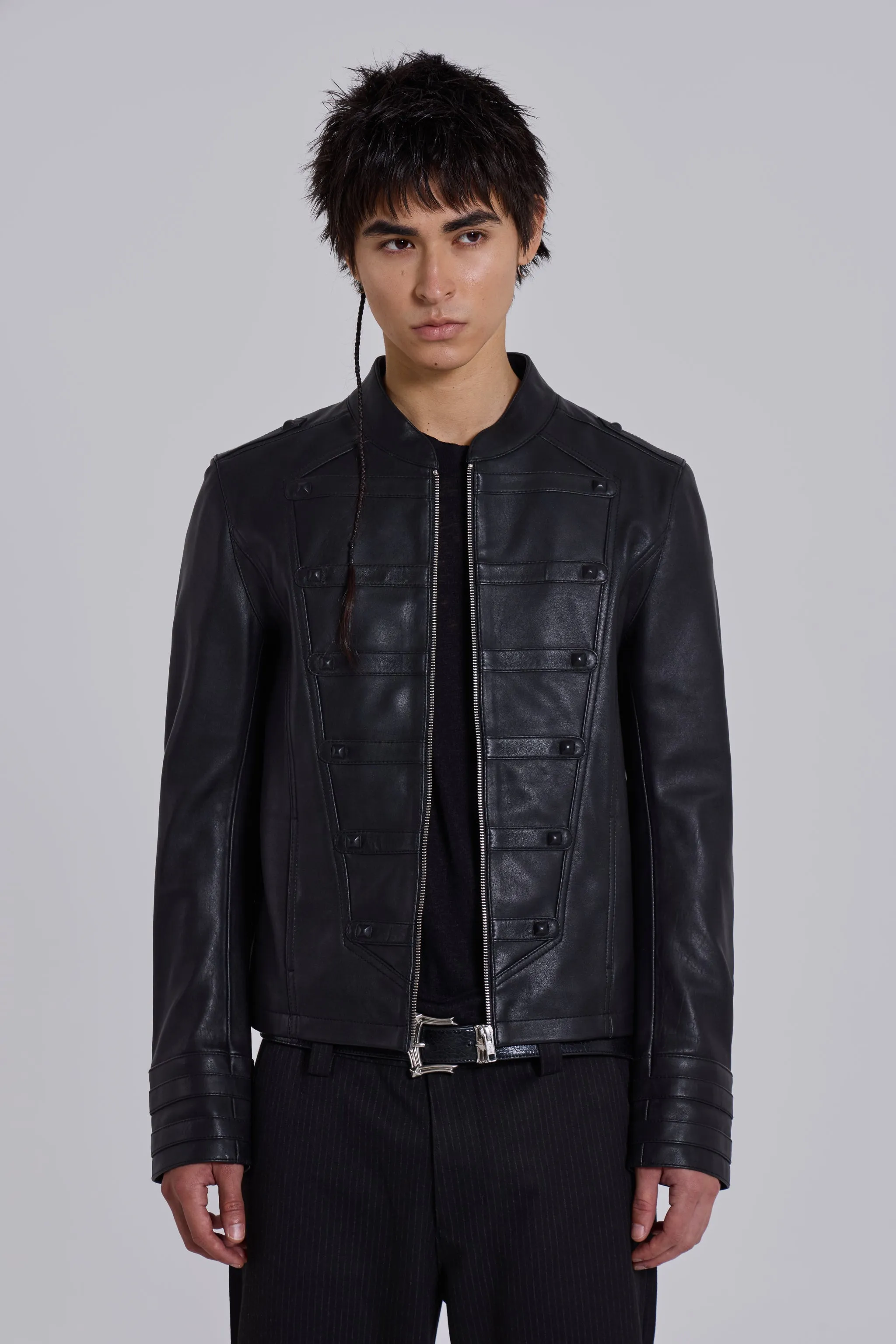 Leather Military Jacket sold by Jaded London product image thumbnail 3