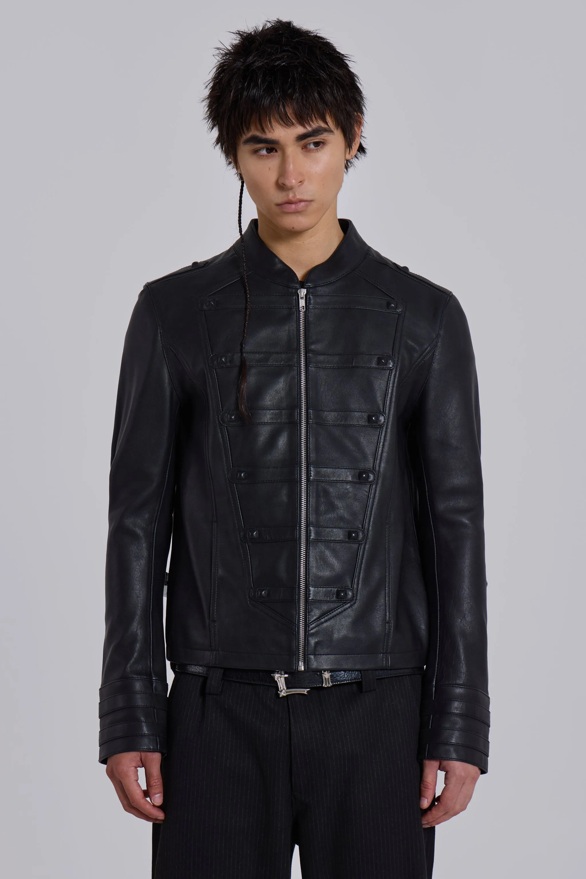 Leather Military Jacket sold by Jaded London
