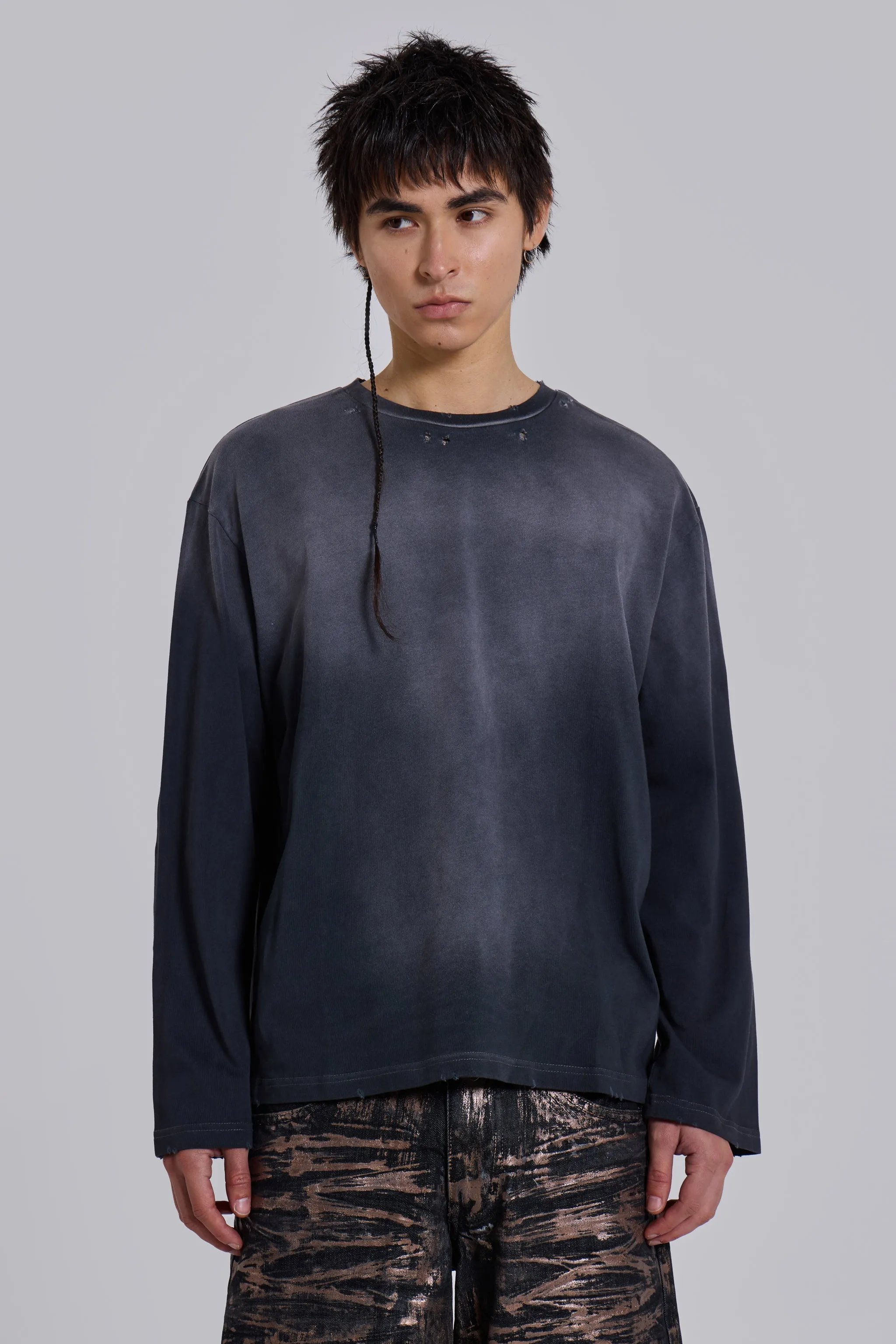Opaque Navy LS Top sold by Jaded London product image thumbnail 3