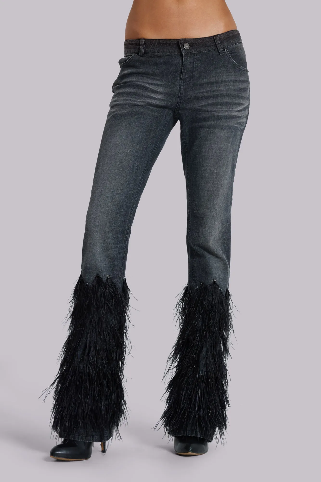 Heron Bootcut Cooper Jeans with Feathers sold by Jaded London product image thumbnail 4