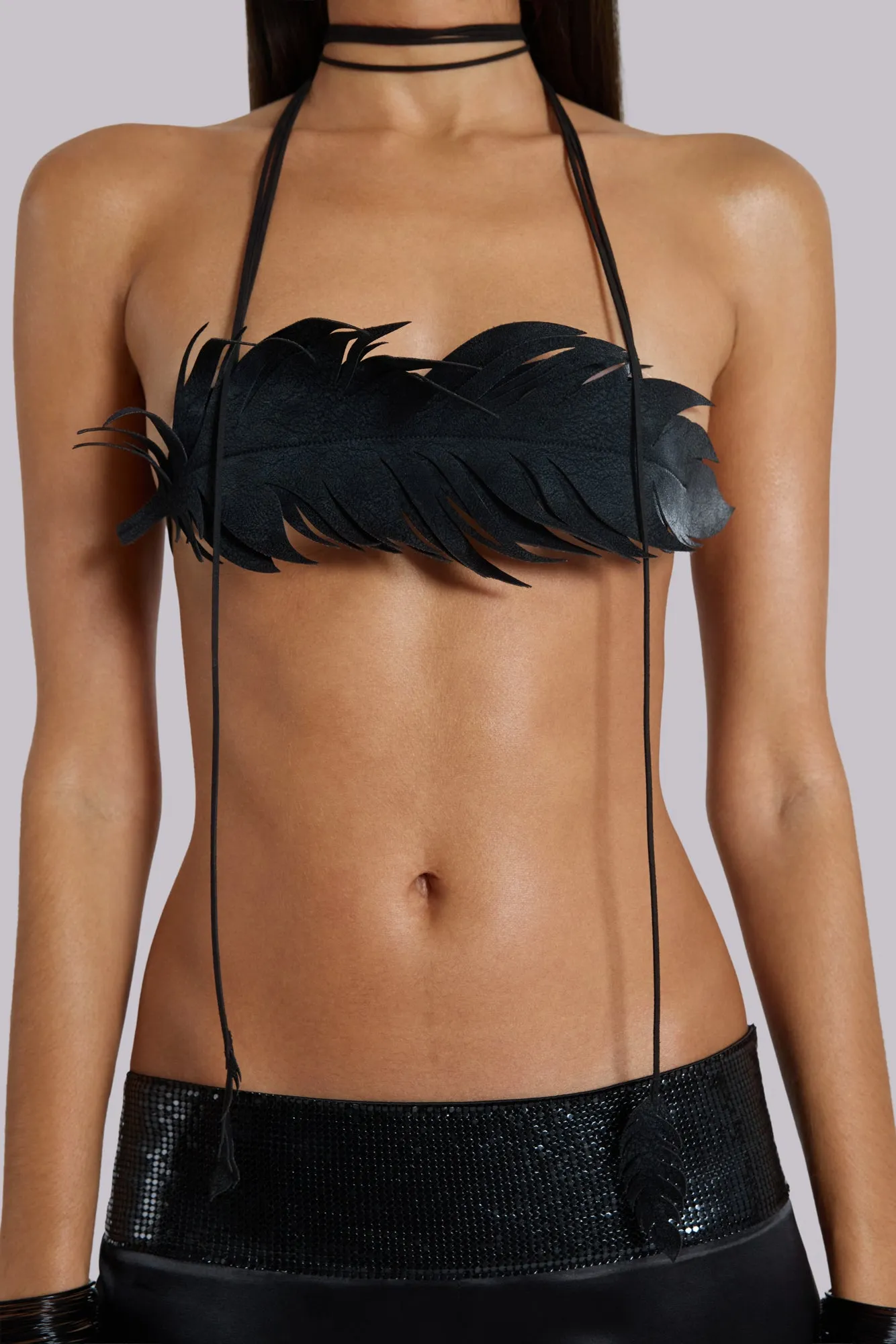 Whisp PU Leather Feather Top sold by Jaded London product image thumbnail 2