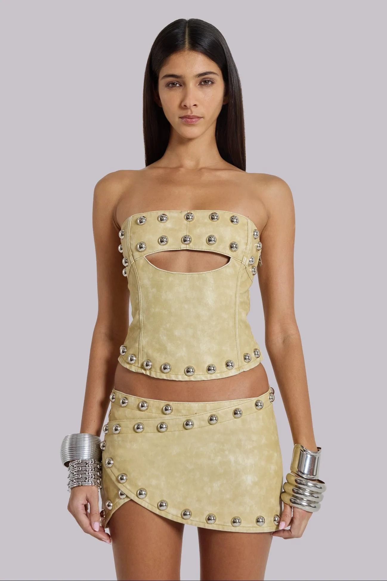 Vinta PU Leather Studded Corset Top sold by Jaded London product image thumbnail 3