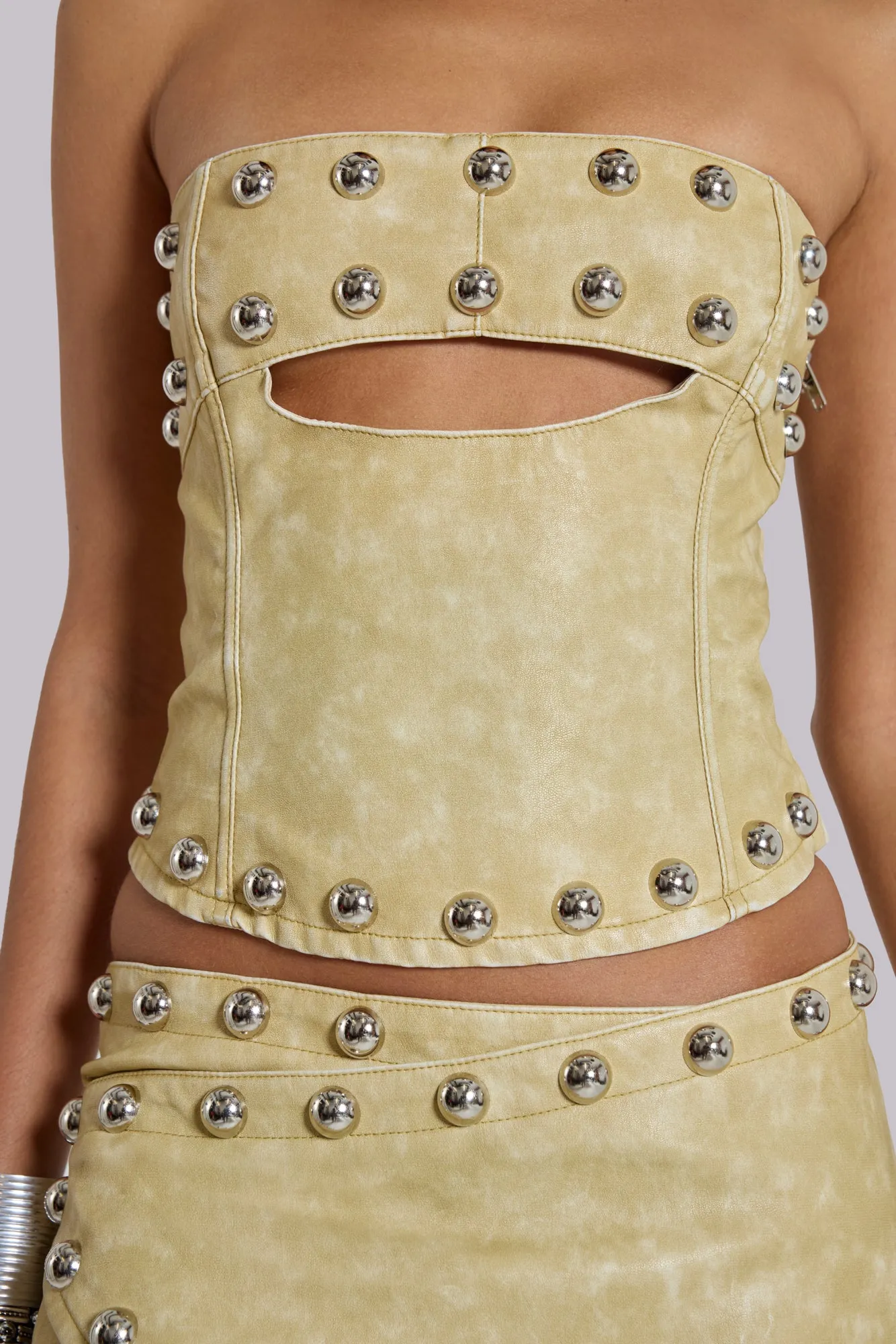 Vinta PU Leather Studded Corset Top sold by Jaded London product image thumbnail 4