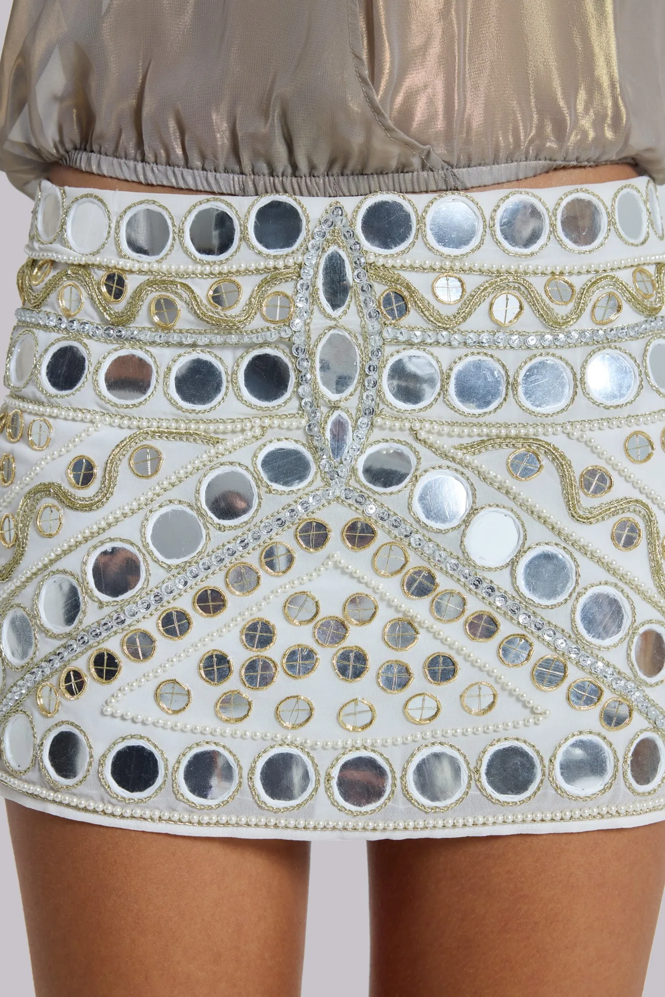 Chara Embellished Mirror Mini Skirt sold by Jaded London product image thumbnail 2