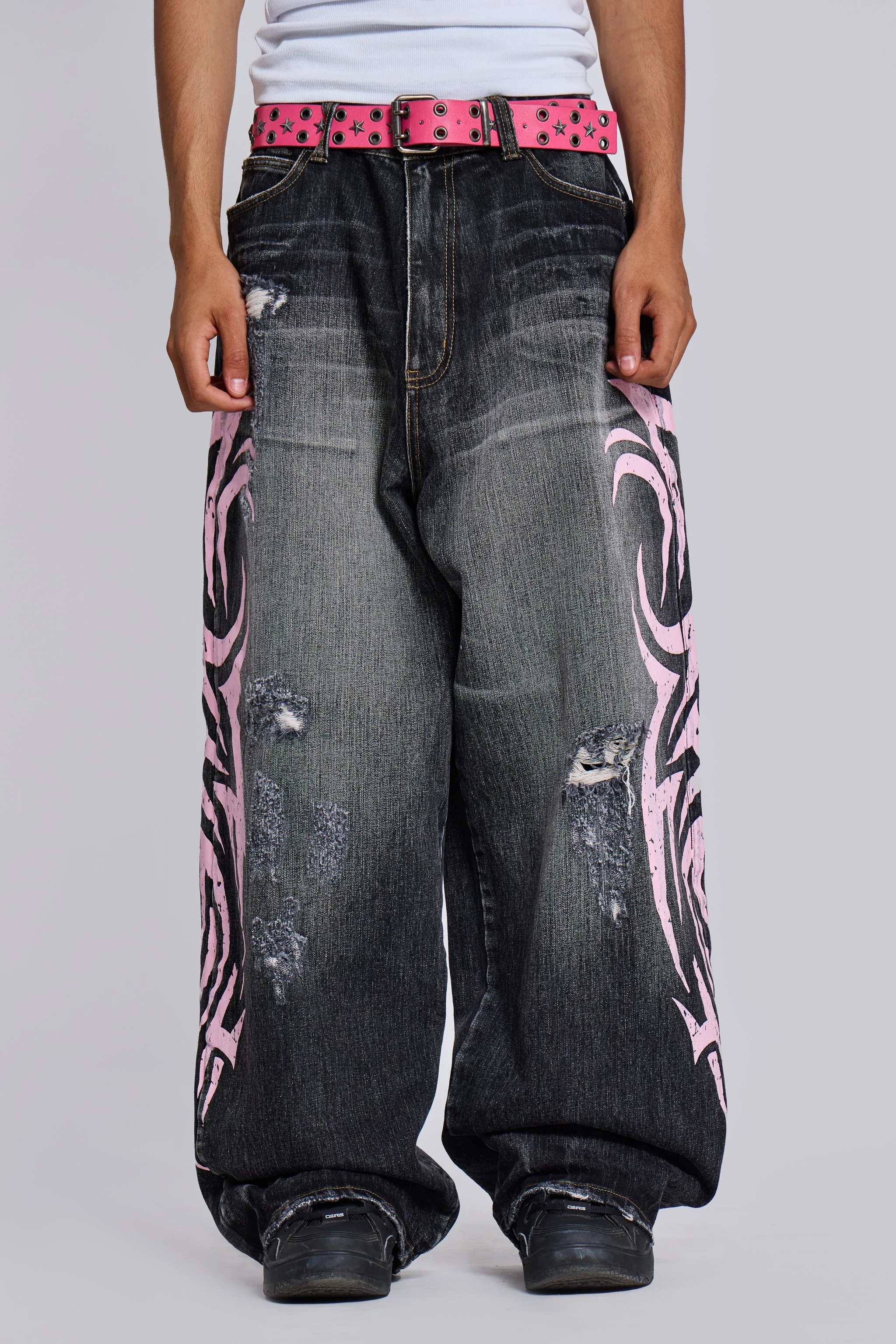 Pink Blade XL Colossus Jeans sold by Jaded London