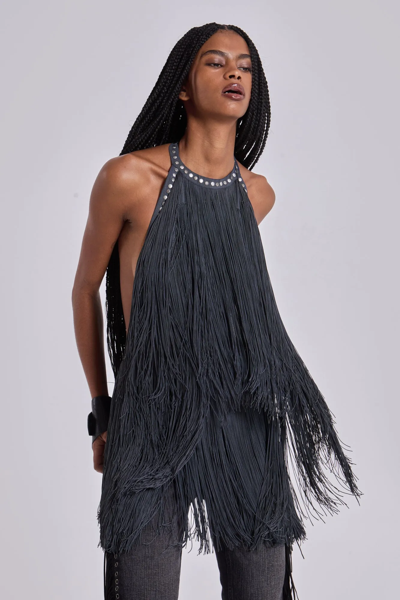 Vadra Backless Fringe Mini Dress sold by Jaded London product image thumbnail 3