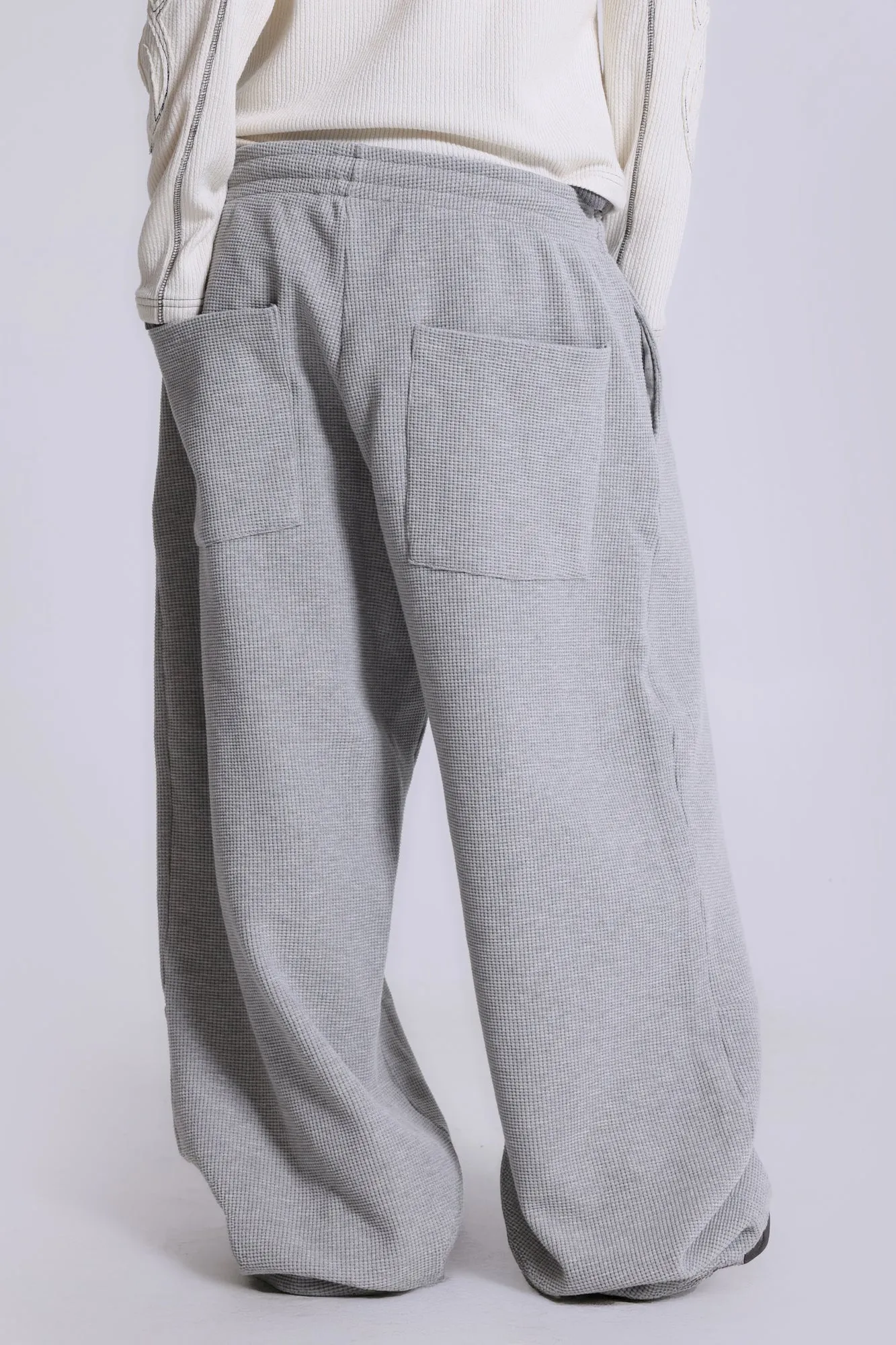 Grey Marl Waffle Monster Joggers sold by Jaded London product image thumbnail 3