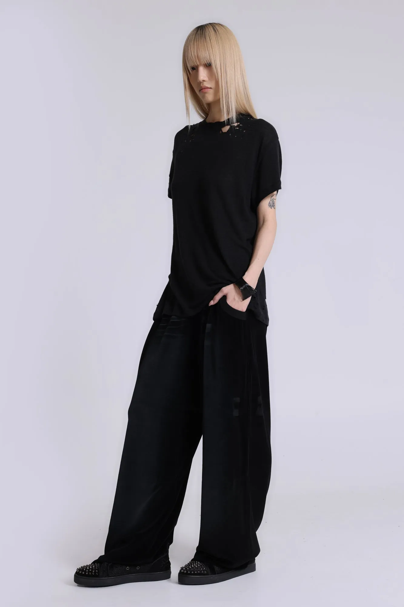 Denim Wash Velour Monster Joggers sold by Jaded London product image thumbnail 5