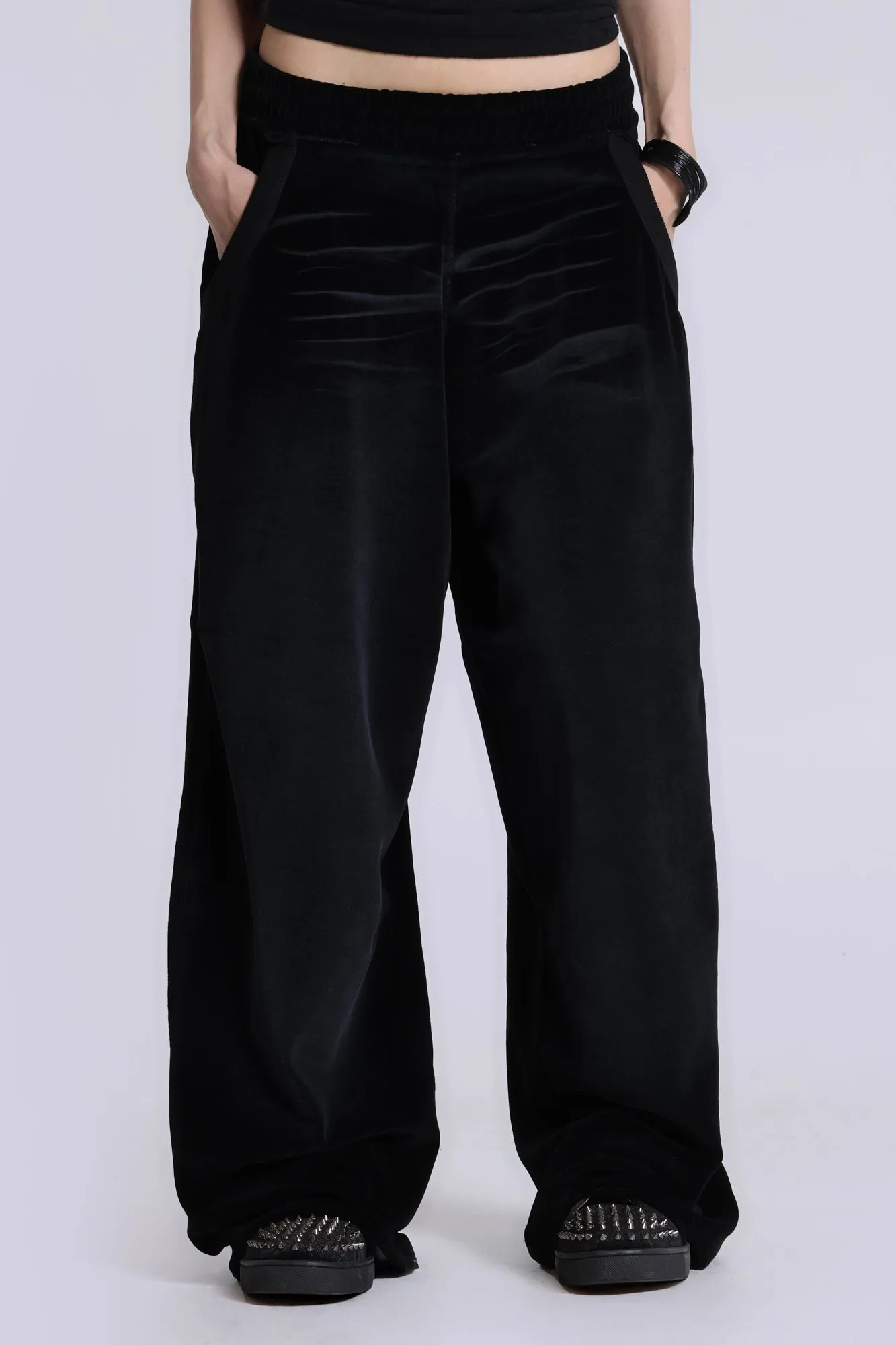 Denim Wash Velour Monster Joggers sold by Jaded London product image thumbnail 3