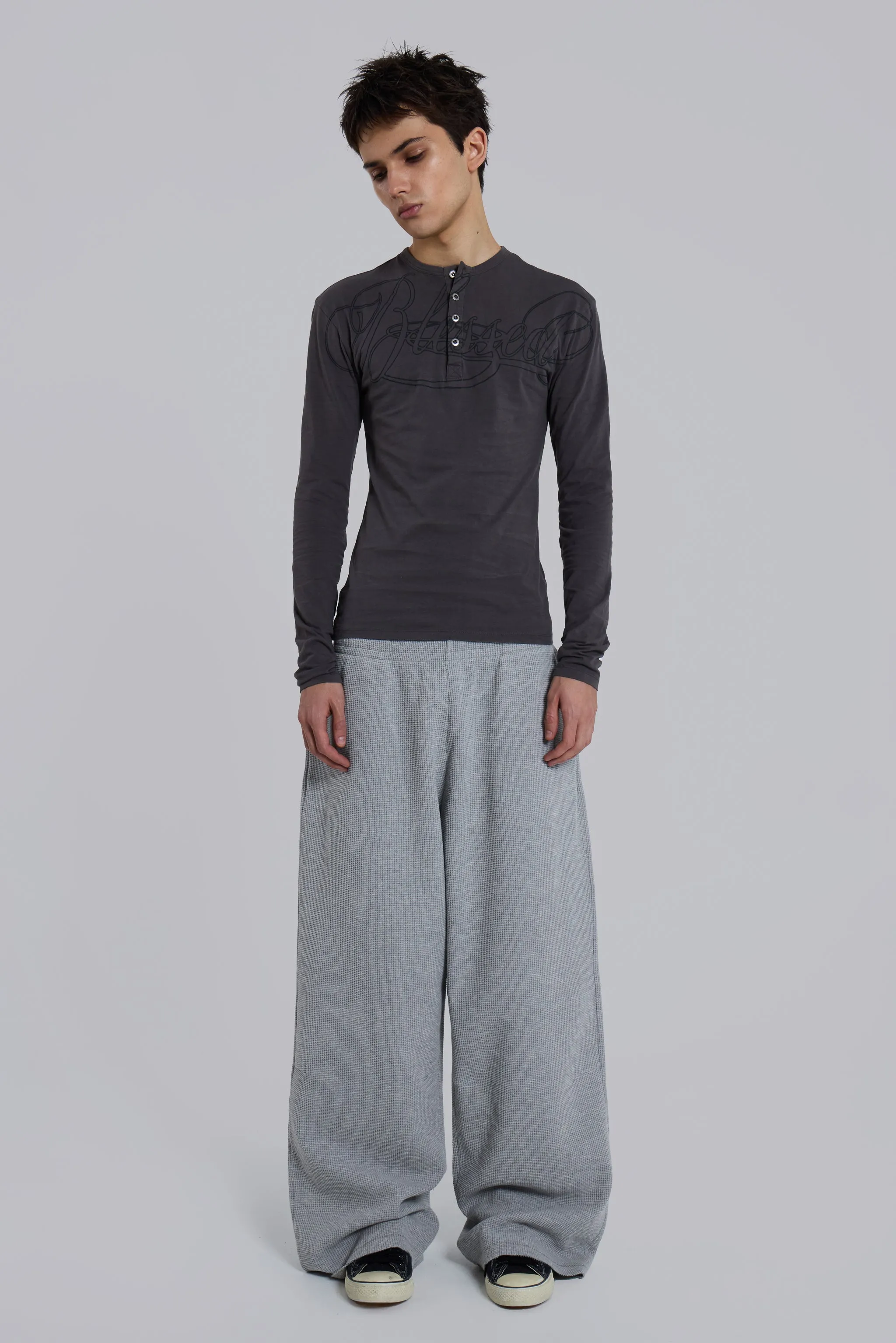 Grey Marl Waffle Monster Joggers sold by Jaded London product image thumbnail 3