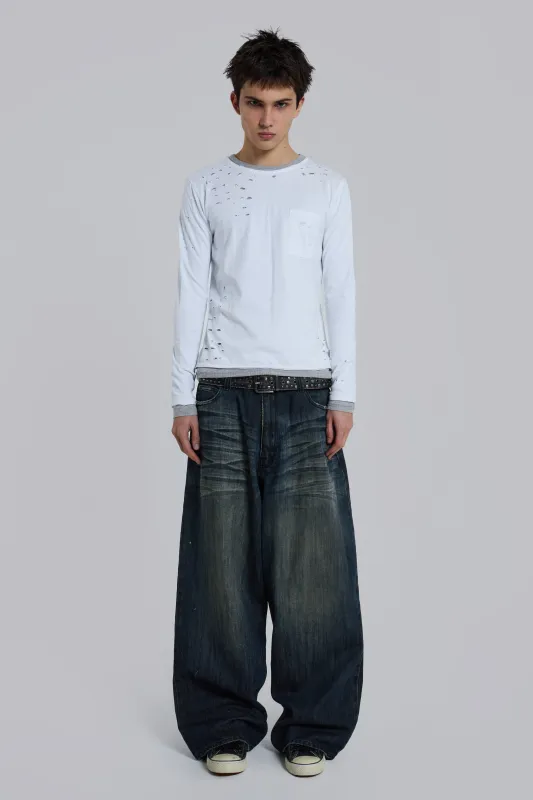 Distressed Double-Layered Waffle Top sold by Jaded London