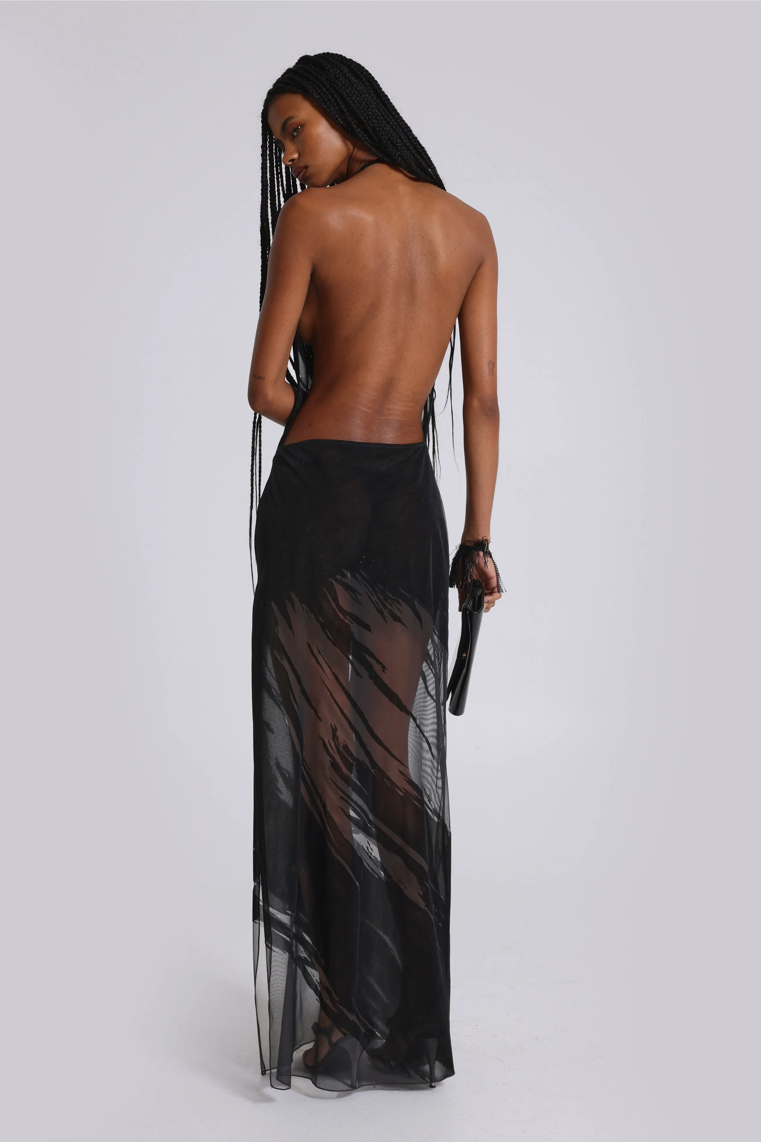Norelle Flocked Backless Maxi Dress sold by Jaded London product image thumbnail 3