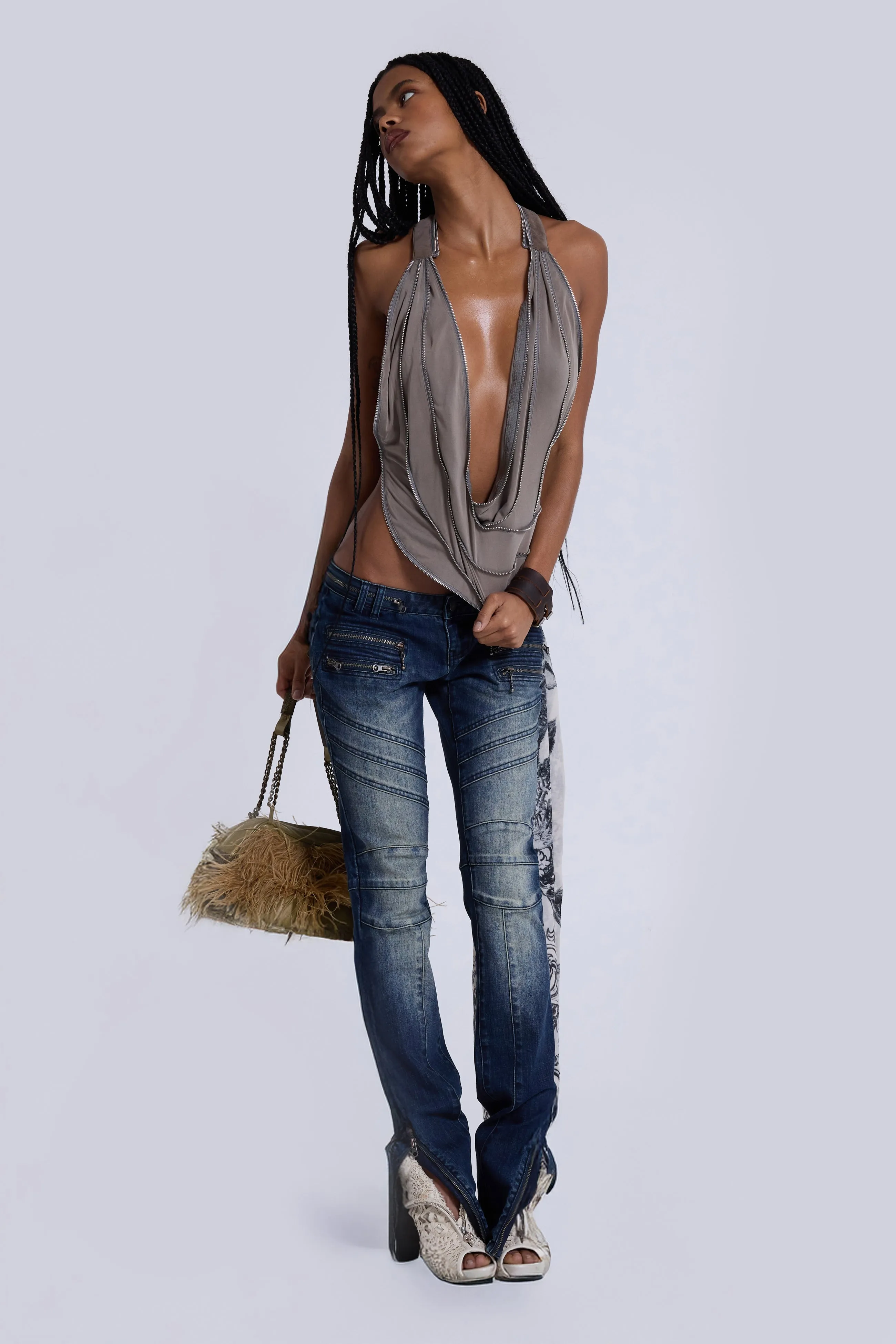 Vrax Cowl Zipper Top sold by Jaded London product image thumbnail 4