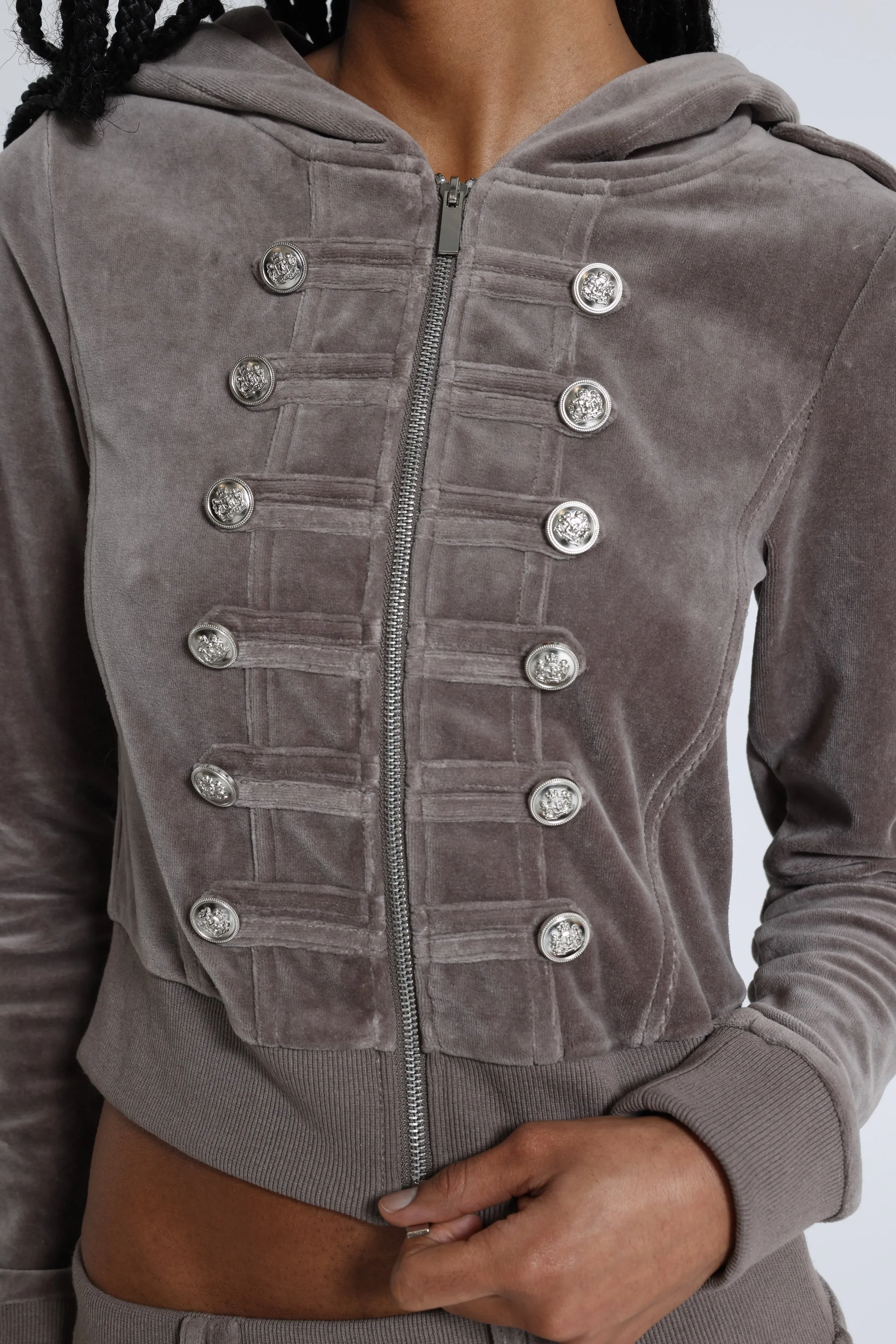 Cavalier Military Velour Hoodie sold by Jaded London product image thumbnail 5