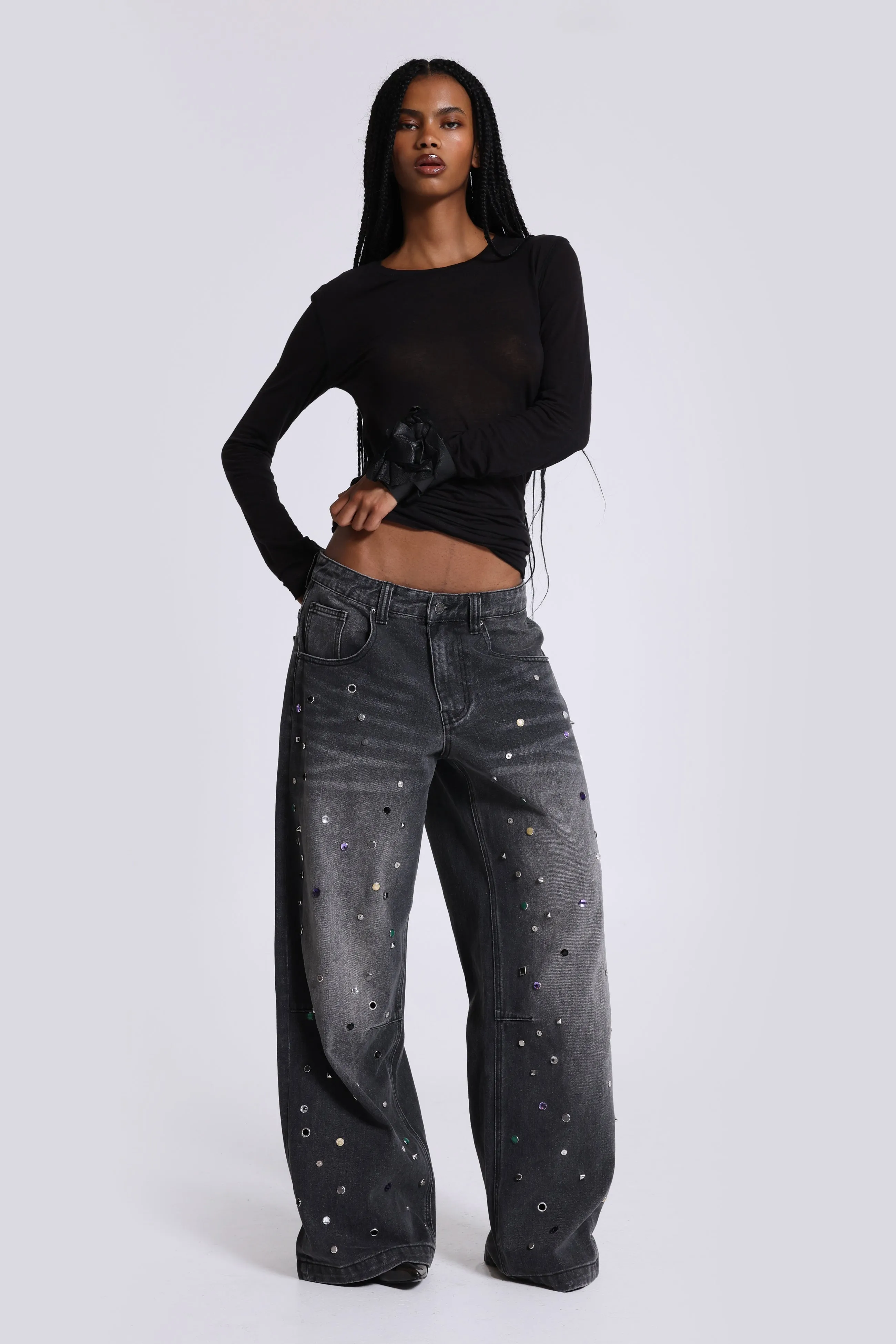 Trixa Jewel Studded Colossus Jeans sold by Jaded London product image thumbnail 2