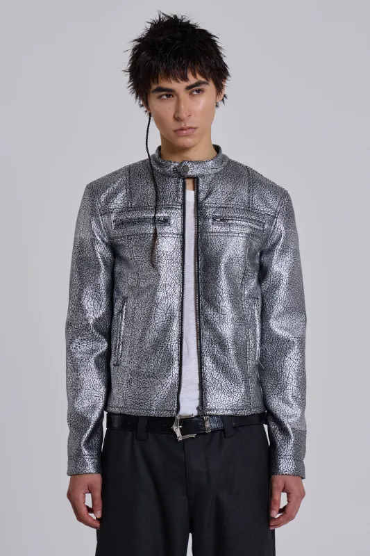 Silver Coated Piston Jacket sold by Jaded London