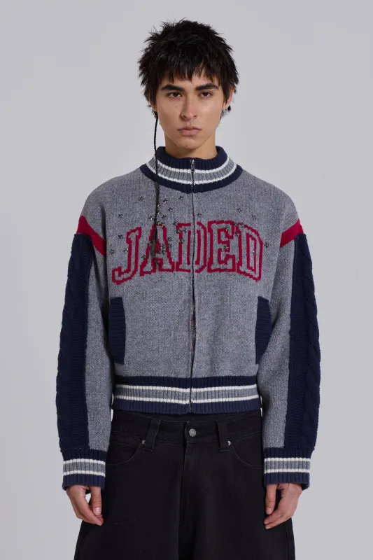 Team USA Studded Knitted Bomber Jacket sold by Jaded London