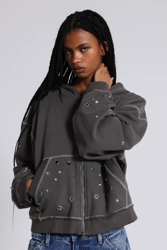 Trixa Jewel Studded Hoodie sold by Jaded London