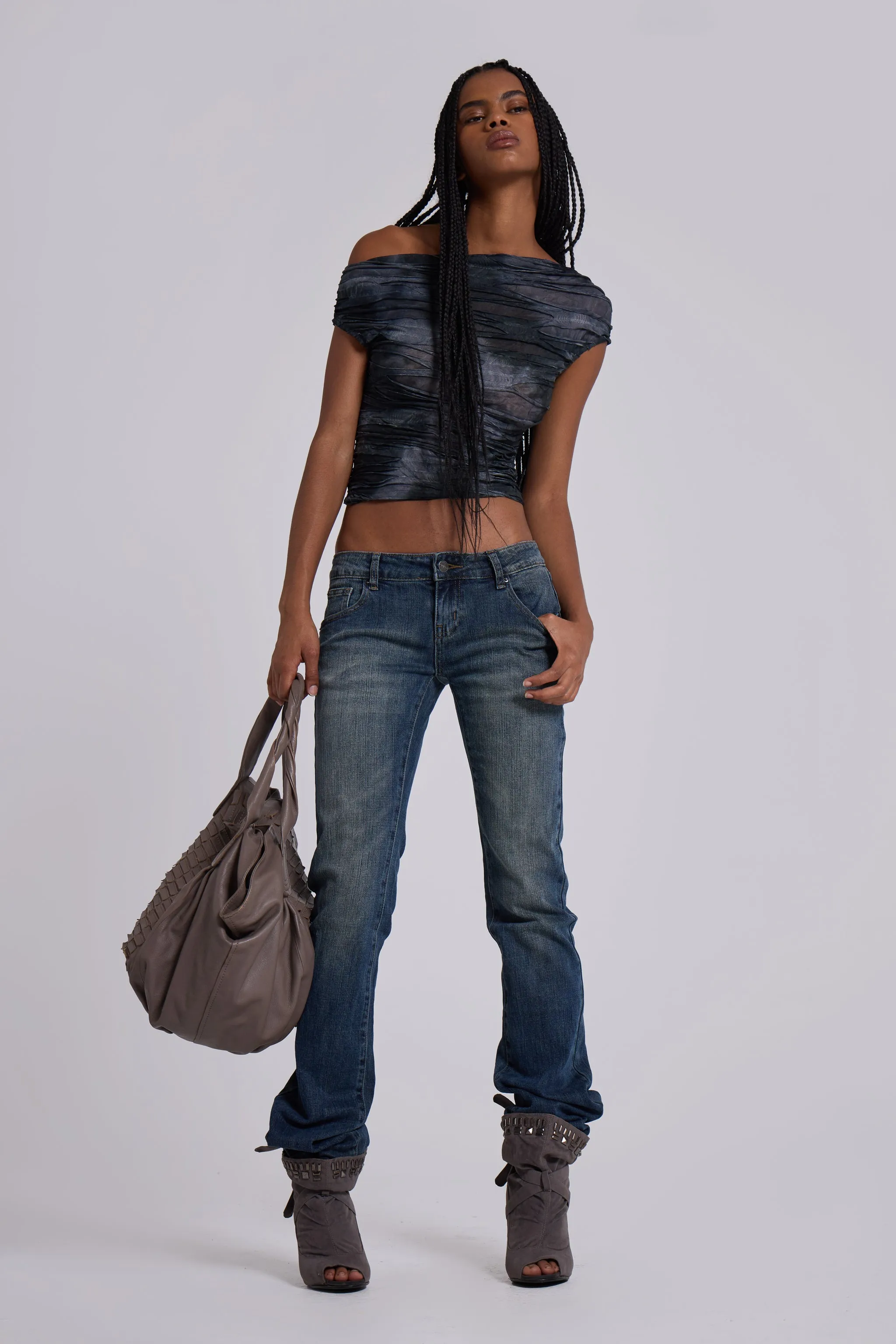 Cooper Bootcut Jeans in Mid Blue sold by Jaded London product image thumbnail 5