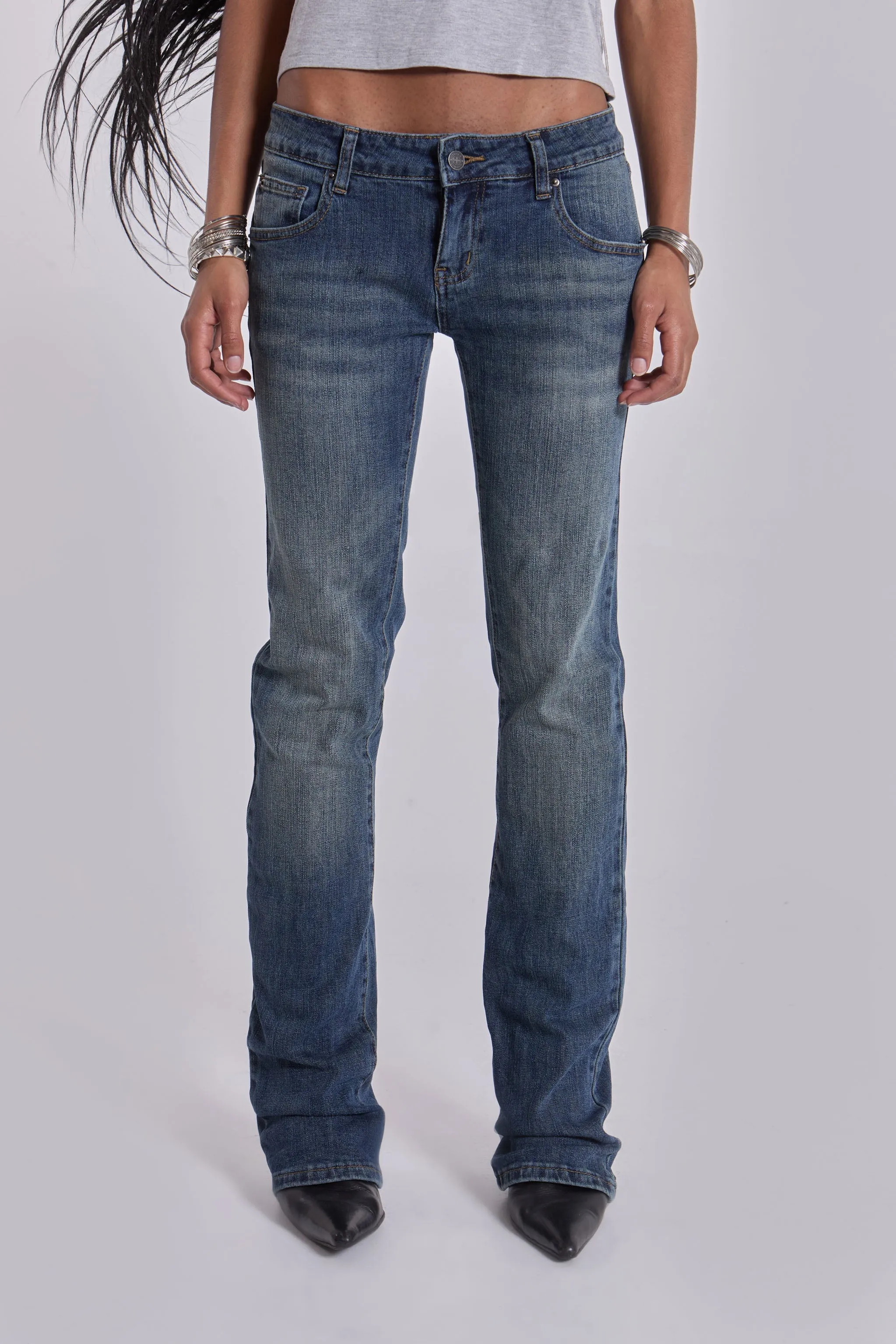 Cooper Bootcut Jeans in Mid Blue sold by Jaded London product image thumbnail 4