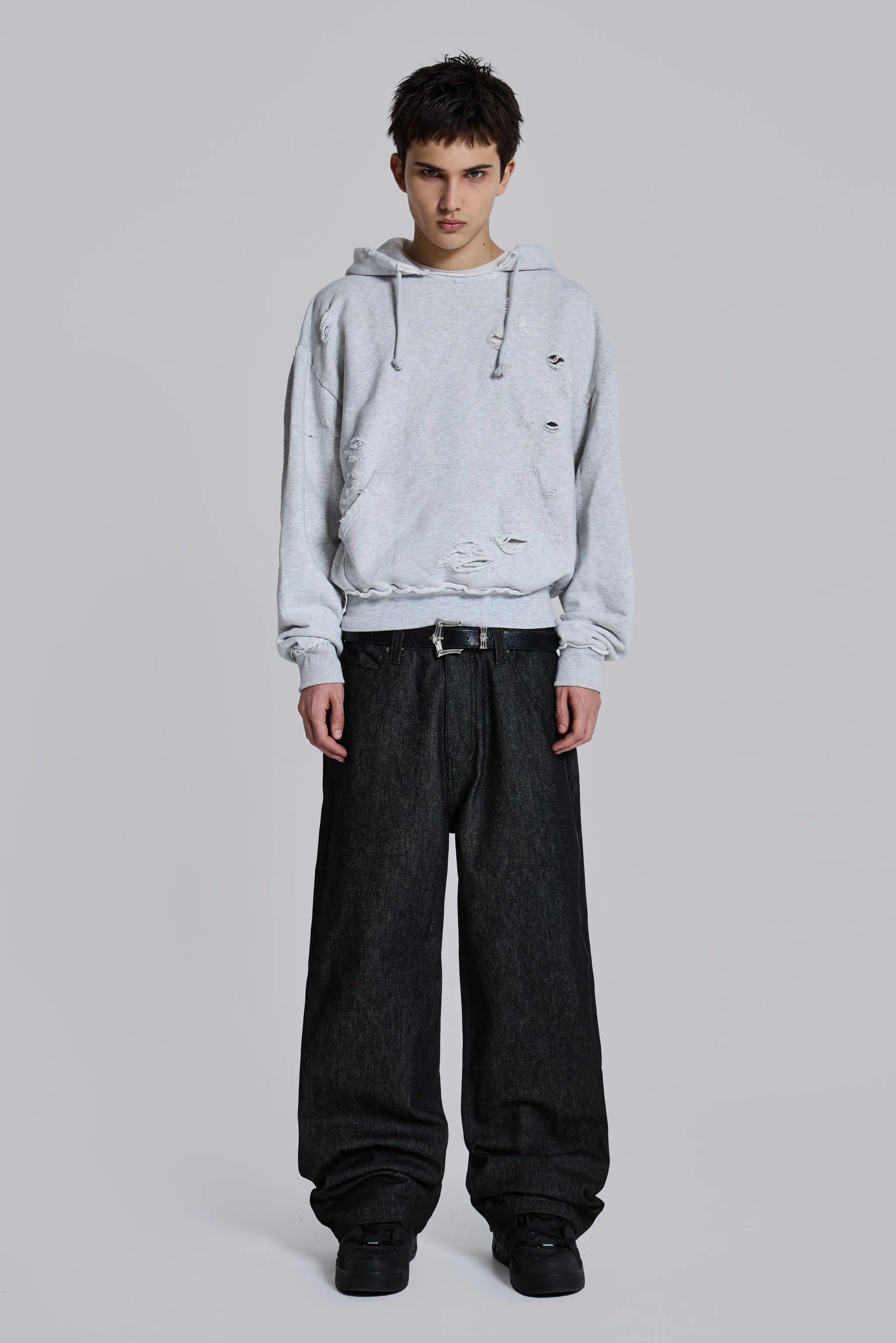 Pullover Bitten Hoodie in Grey Marl sold by Jaded London product image thumbnail 2