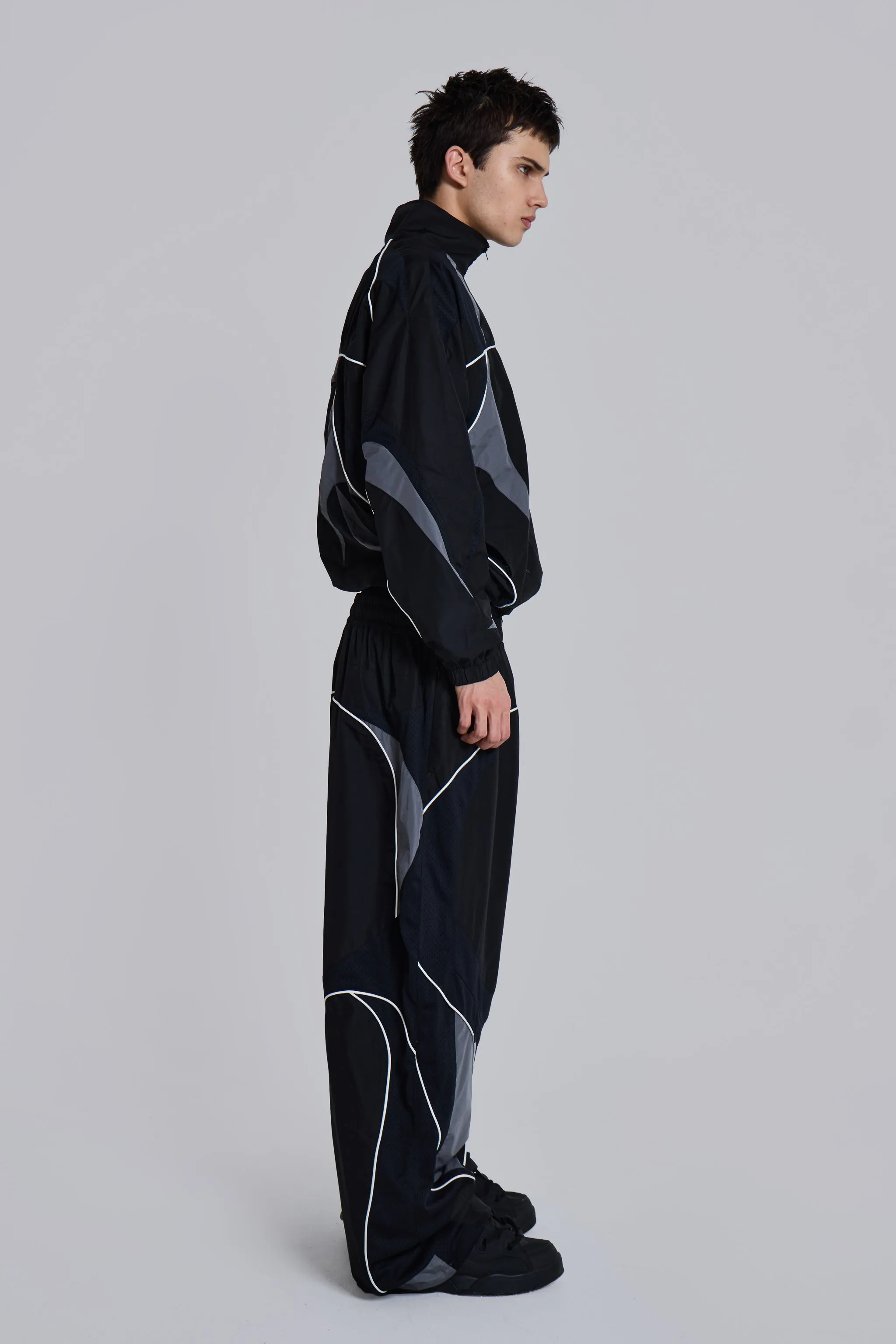 Black Panelled Vapor Joggers sold by Jaded London product image thumbnail 4