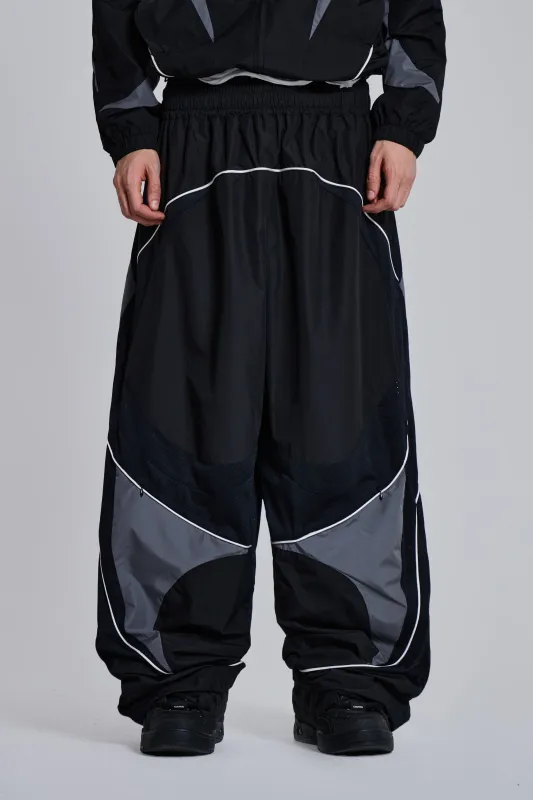 Black Panelled Vapor Joggers sold by Jaded London