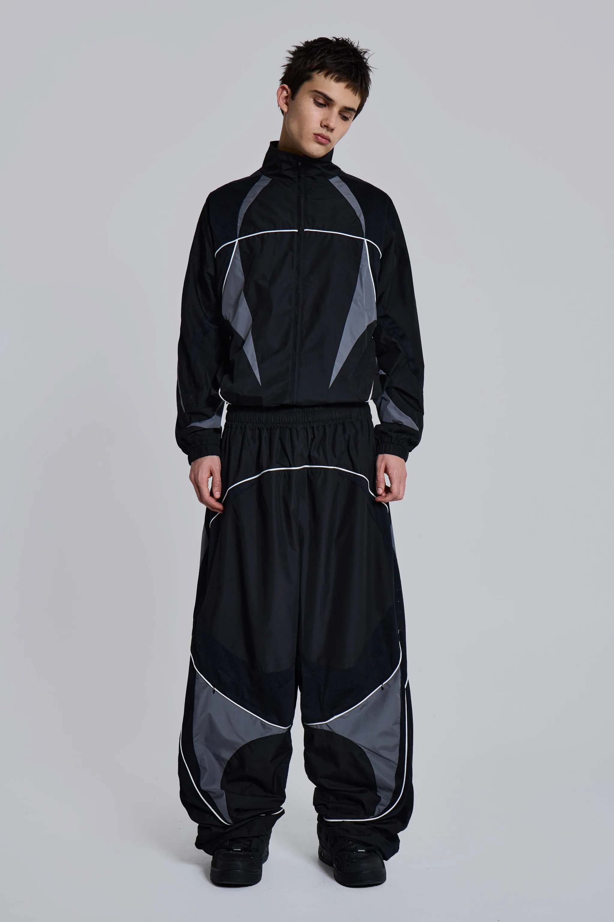 Black Panelled Vapor Jacket sold by Jaded London