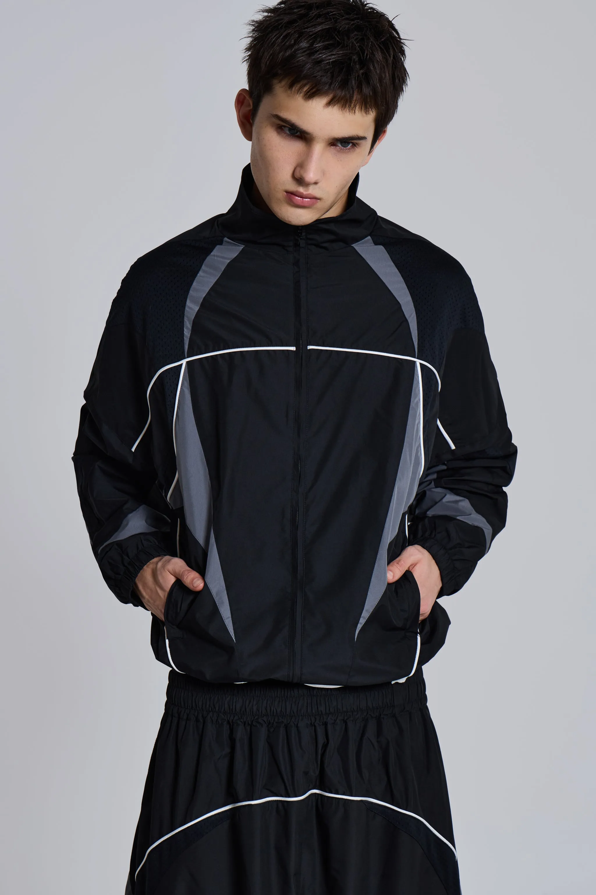 Black Panelled Vapor Jacket sold by Jaded London product image thumbnail 2